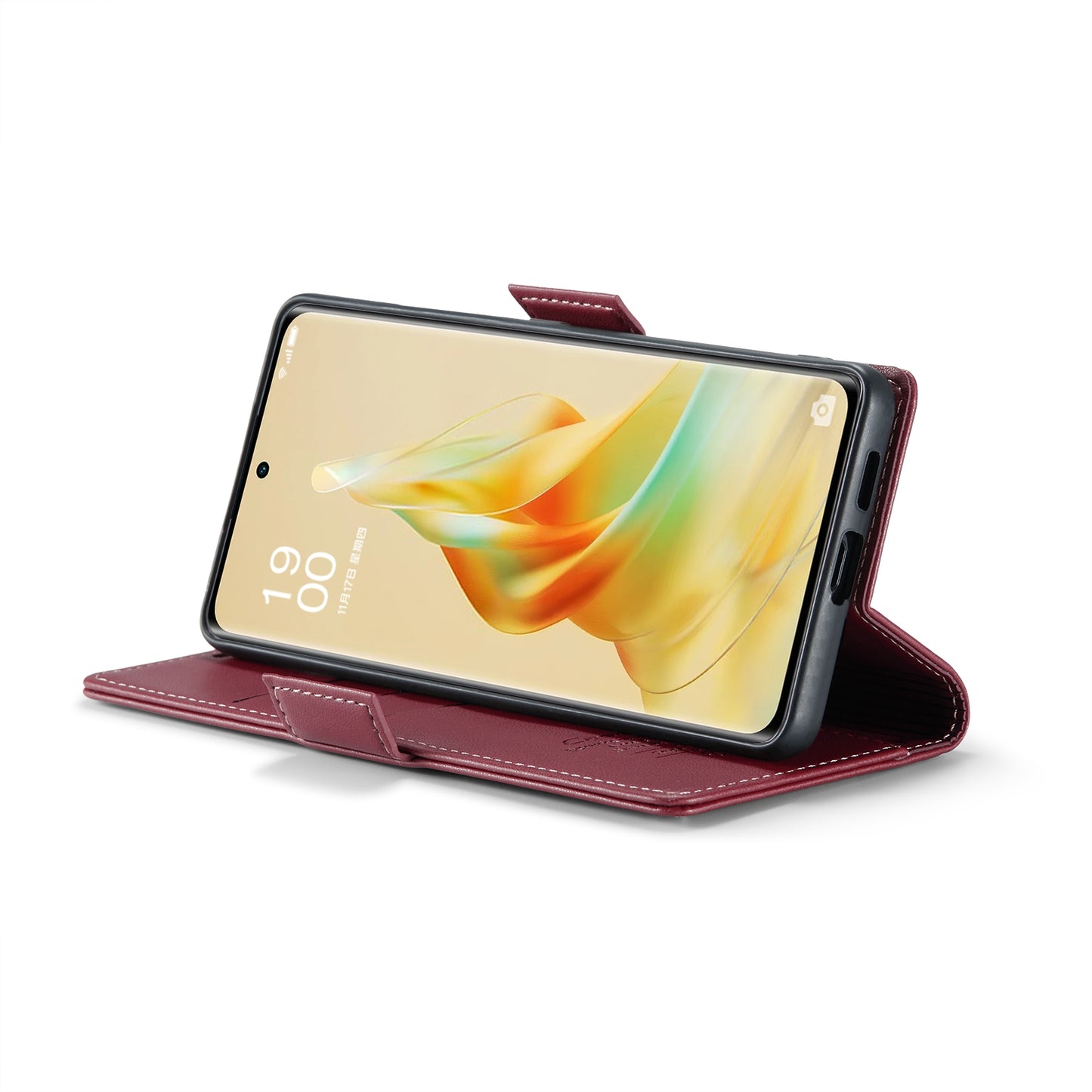 For OPPO Reno8 T 5G / A1 Pro 5G Leather Case - RFID Anti-theft, Butterfly Buckle, Litchi Texture, Card Slot & Stand