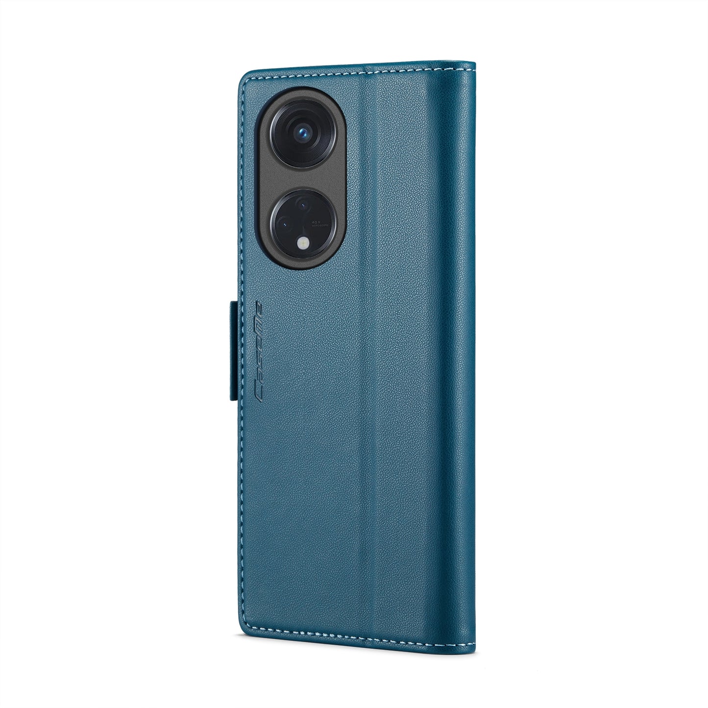 For OPPO Reno8 T 5G / A1 Pro 5G Leather Case - RFID Anti-theft, Butterfly Buckle, Litchi Texture, Card Slot & Stand