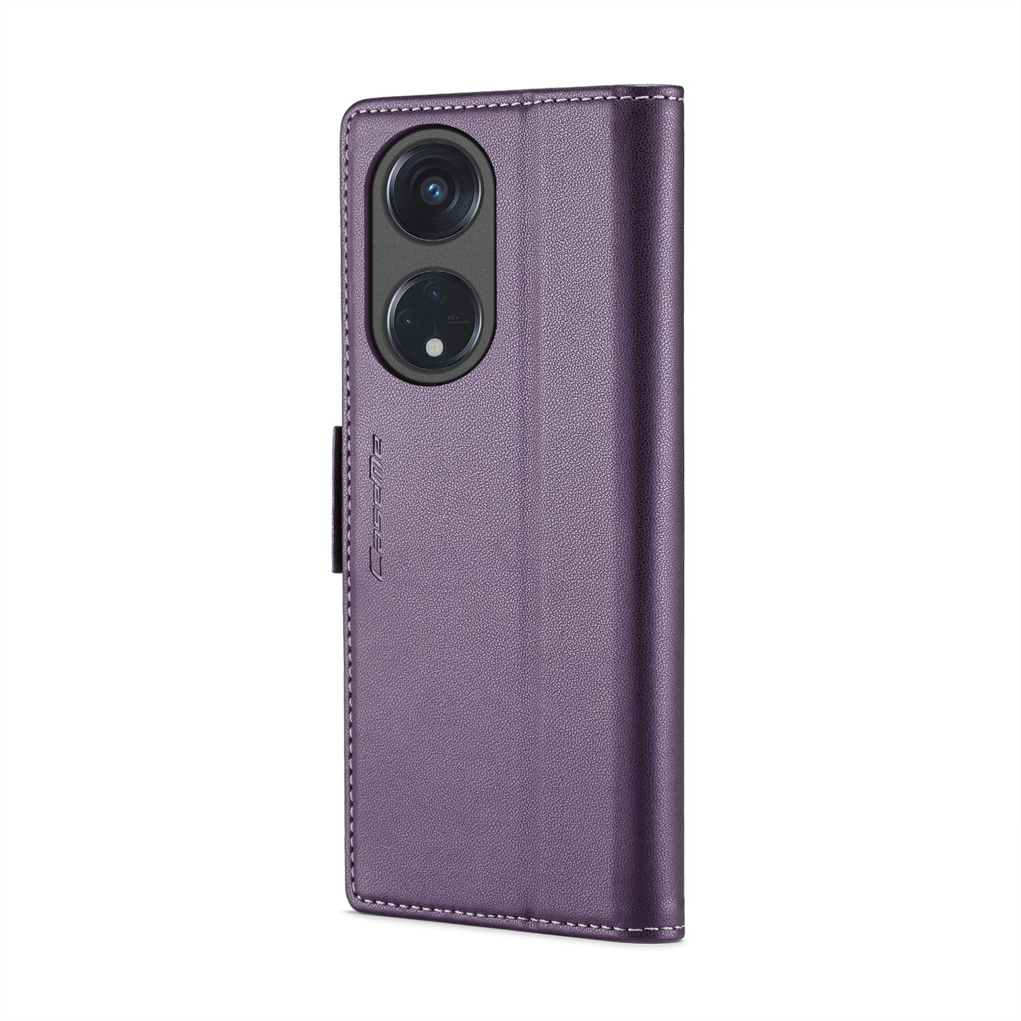 For OPPO Reno8 T 5G / A1 Pro 5G Leather Case - RFID Anti-theft, Butterfly Buckle, Litchi Texture, Card Slot & Stand
