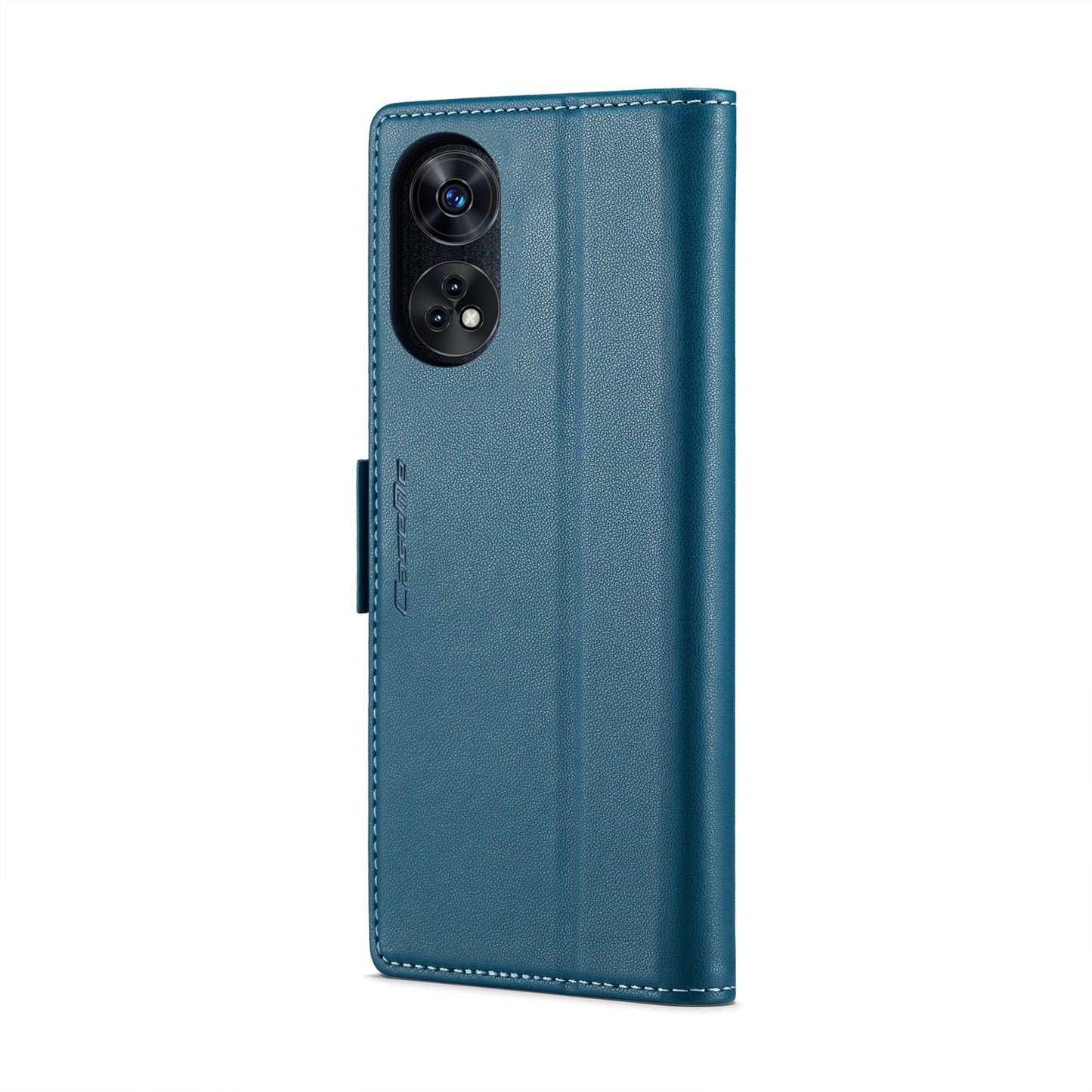 For OPPO Reno8 T 4G Leather Case - RFID Anti-theft, Butterfly Buckle, Litchi Texture, Card Slot & Stand
