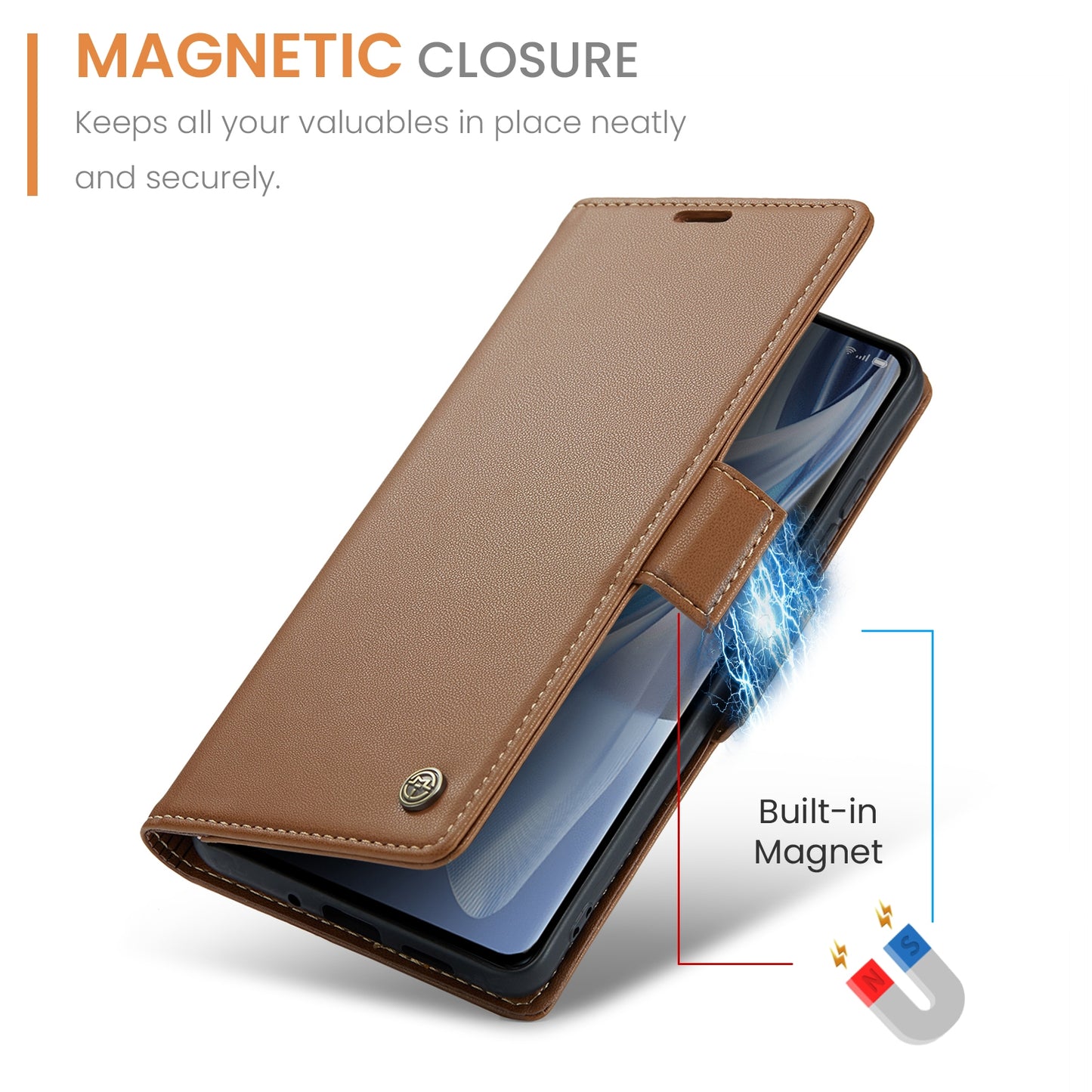 OPPO Reno10 5G/Reno10 Pro Leather Case - RFID Anti-theft, Butterfly Buckle, Litchi Texture, Card Slot & Stand