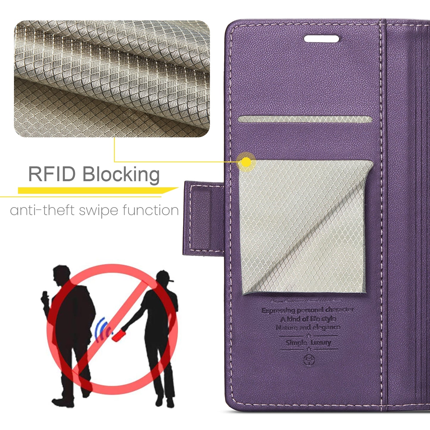 OPPO Reno10 5G/Reno10 Pro Leather Case - RFID Anti-theft, Butterfly Buckle, Litchi Texture, Card Slot & Stand