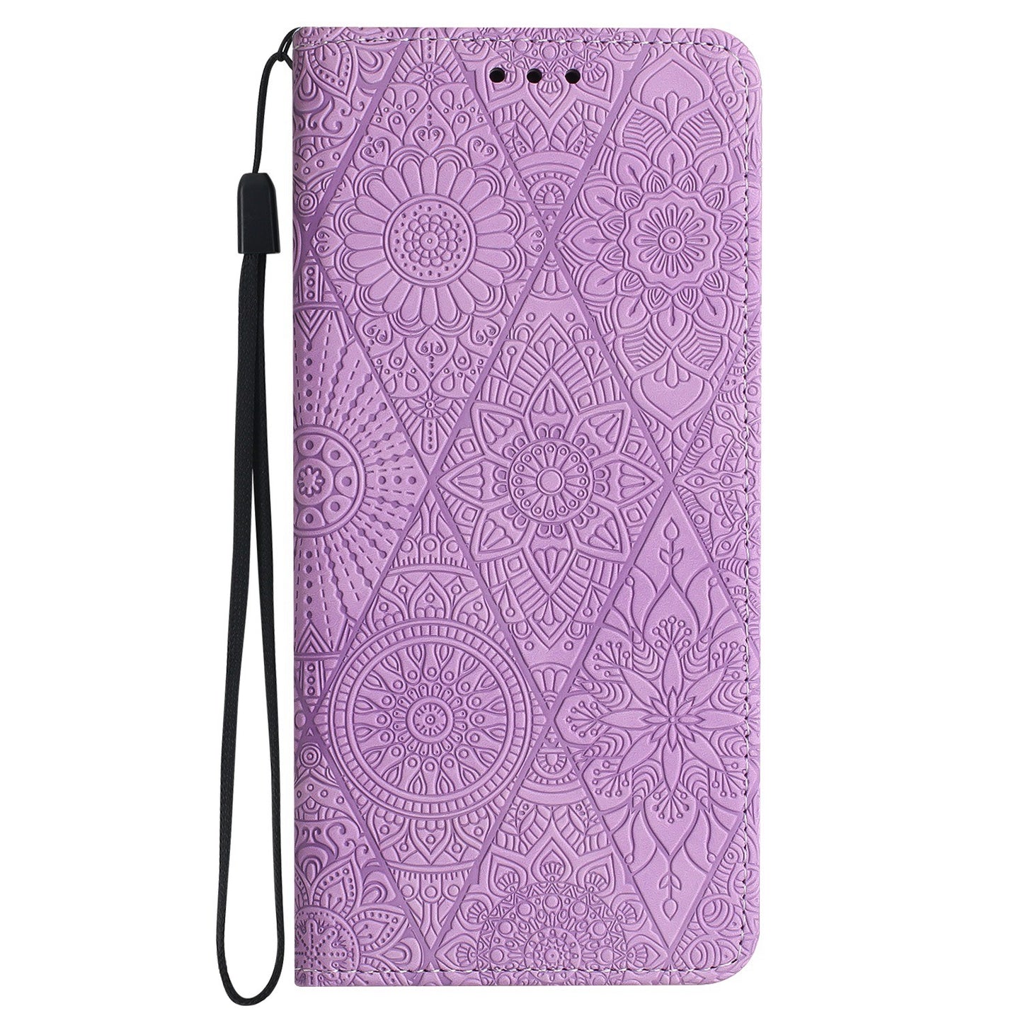 For Samsung Galaxy A42 5G Embossed Leather Case with Card Holder & Stand