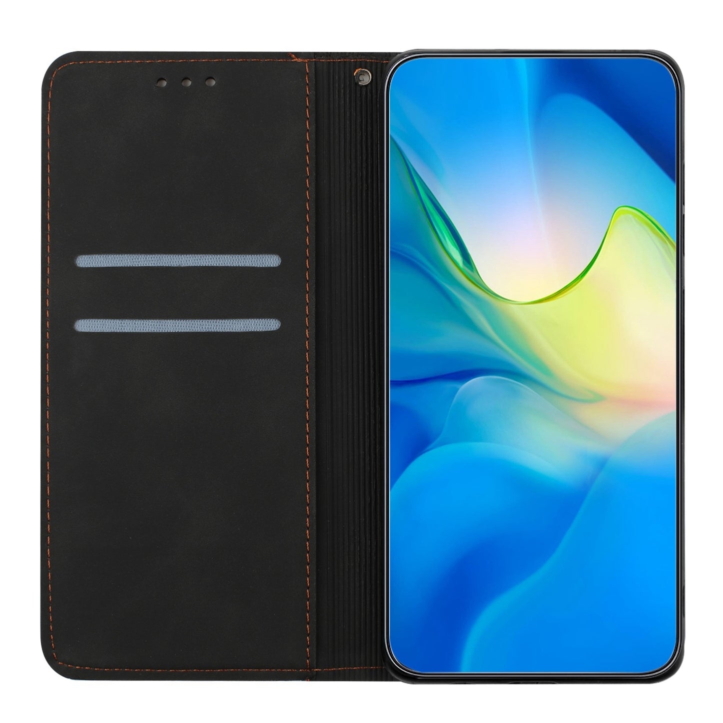 For Samsung Galaxy A42 5G Embossed Leather Case with Card Holder & Stand