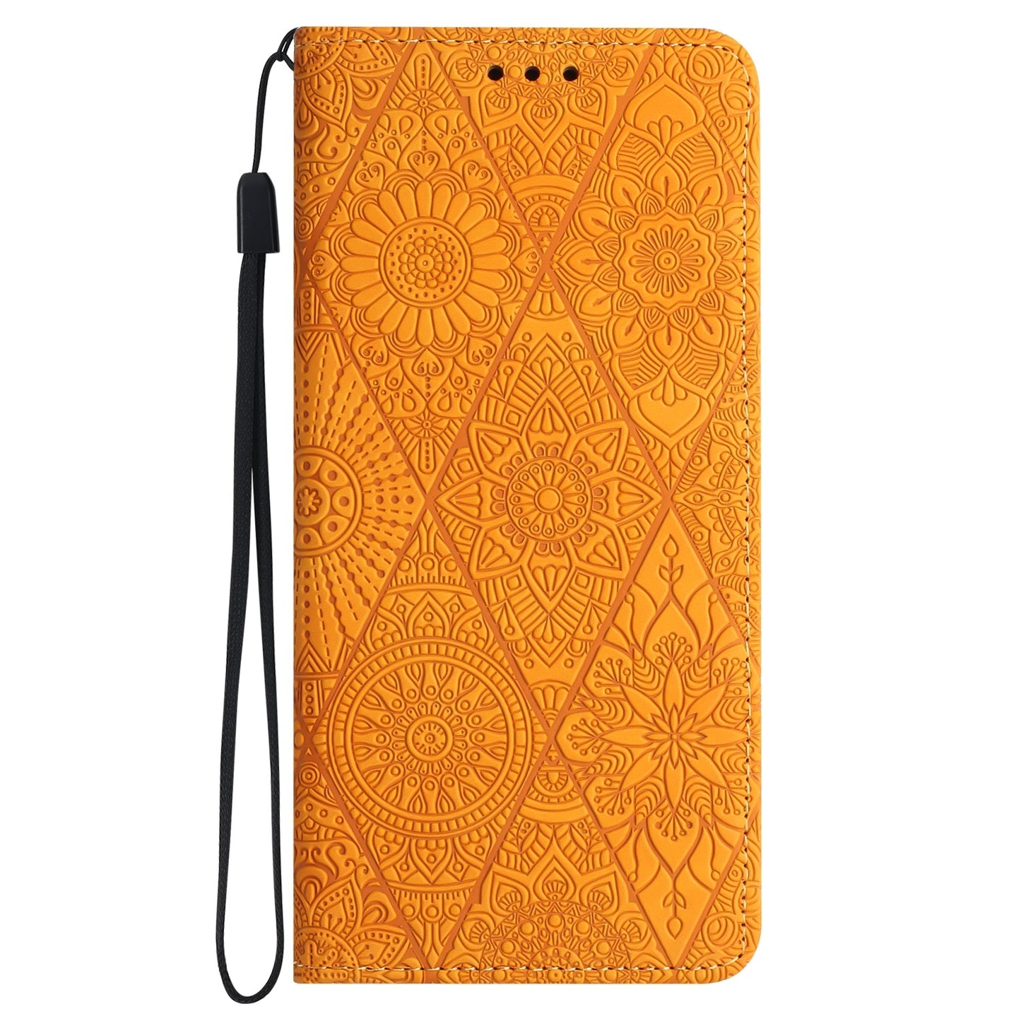 For iPhone 15 Plus Ethnic Embossed Adsorption Leather Phone Case