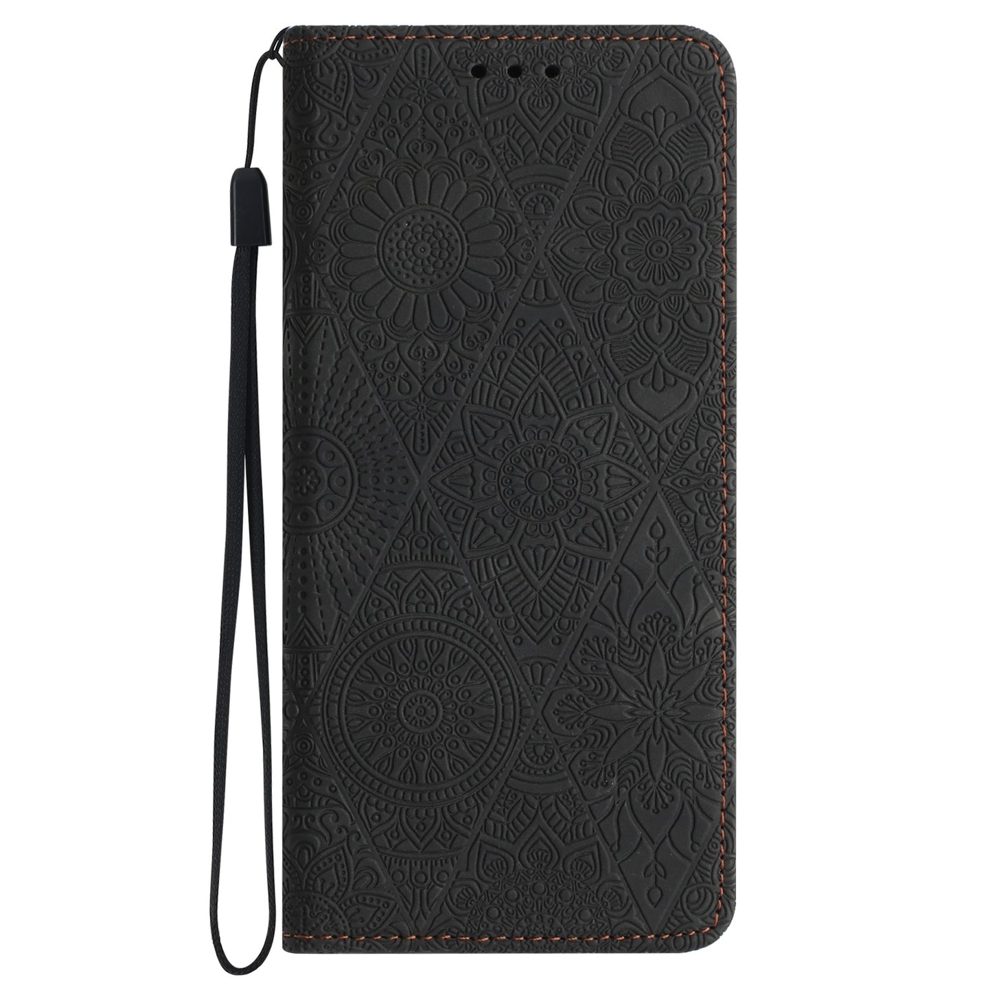 For iPhone 15 Plus Ethnic Embossed Adsorption Leather Phone Case