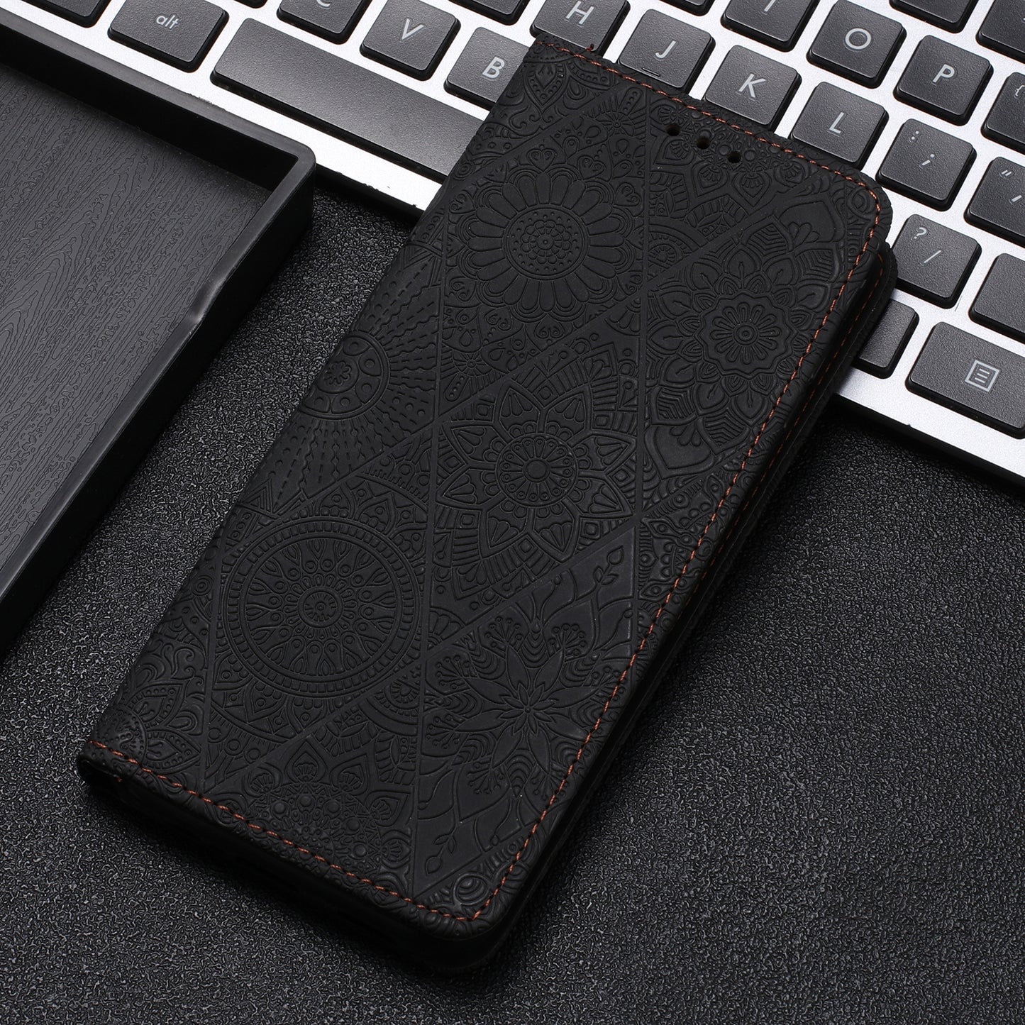 For iPhone 11 Pro Ethnic Embossed Adsorption Leather Phone Case