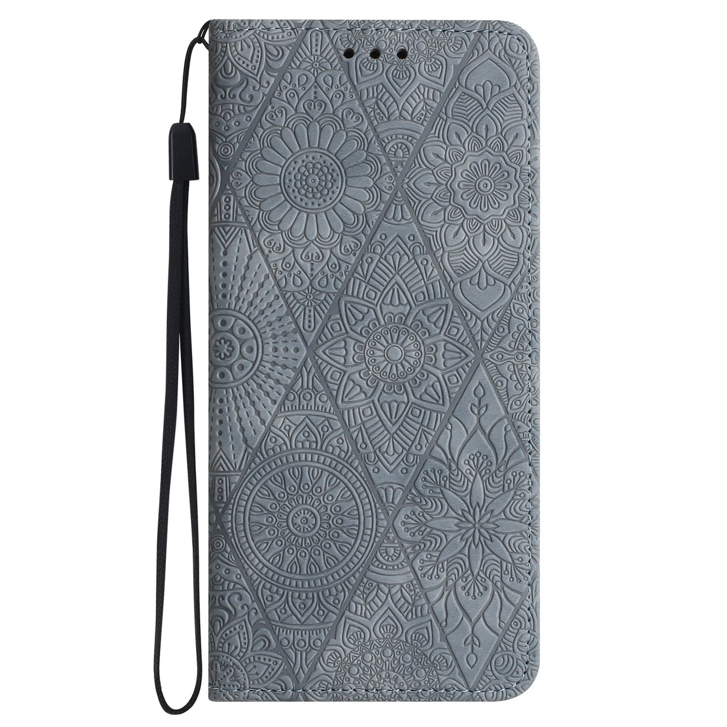 For iPhone XR Ethnic Embossed Adsorption Leather Phone Case