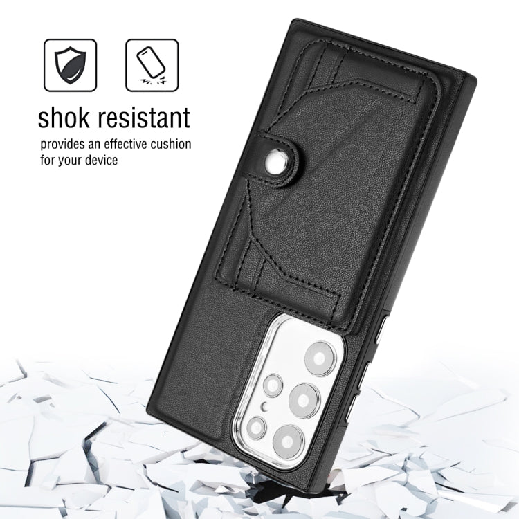 For Samsung Galaxy S22 Ultra 5G Leather Case - Shockproof with Card Holder, Durable Design