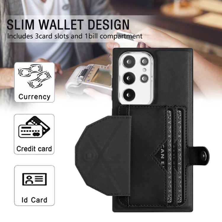 For Samsung Galaxy S22 Ultra 5G Leather Case - Shockproof with Card Holder, Durable Design