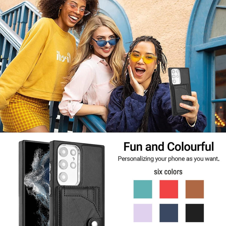 For Samsung Galaxy S22 Ultra 5G Leather Case - Shockproof with Card Holder, Durable Design