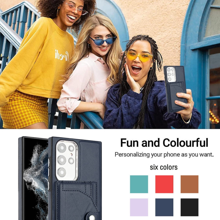 For Samsung Galaxy S22 Ultra 5G Leather Case - Shockproof with Card Holder, Durable Design