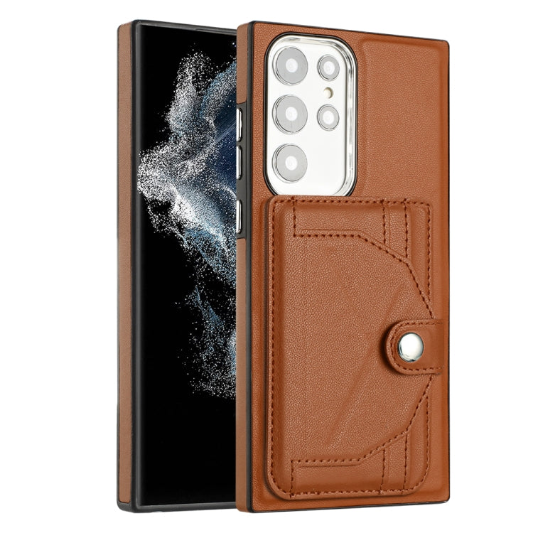 For Samsung Galaxy S22 Ultra 5G Leather Case - Shockproof with Card Holder, Durable Design