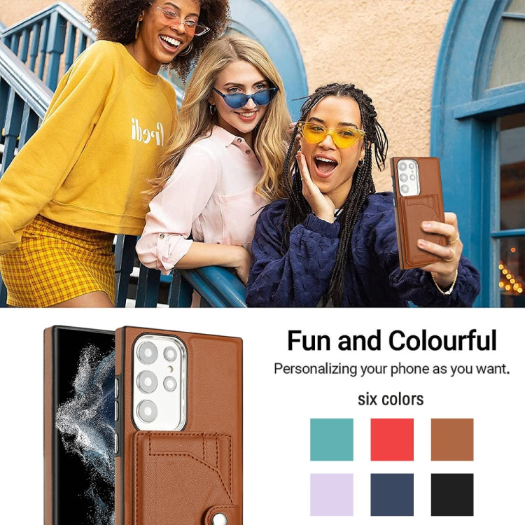 For Samsung Galaxy S22 Ultra 5G Leather Case - Shockproof with Card Holder, Durable Design