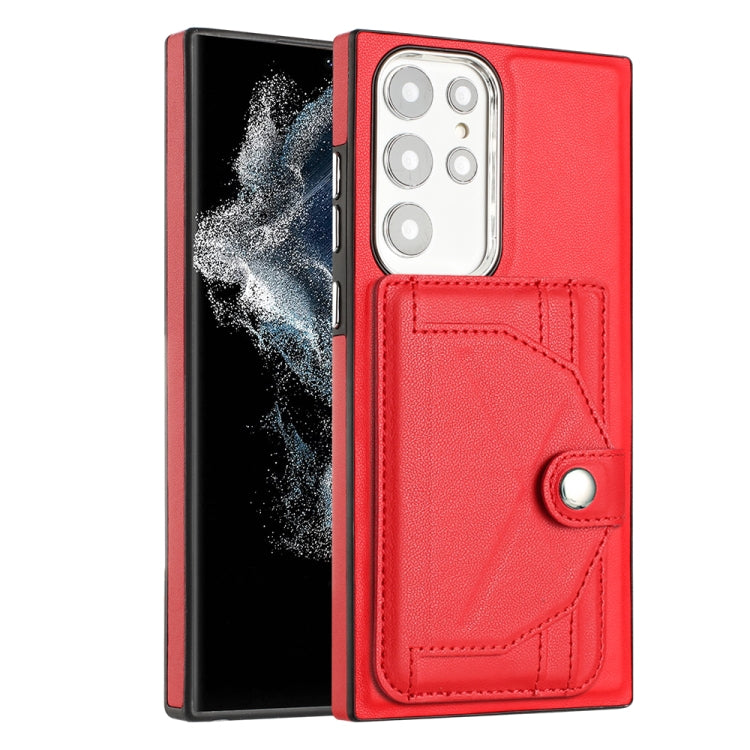 For Samsung Galaxy S22 Ultra 5G Leather Case - Shockproof with Card Holder, Durable Design