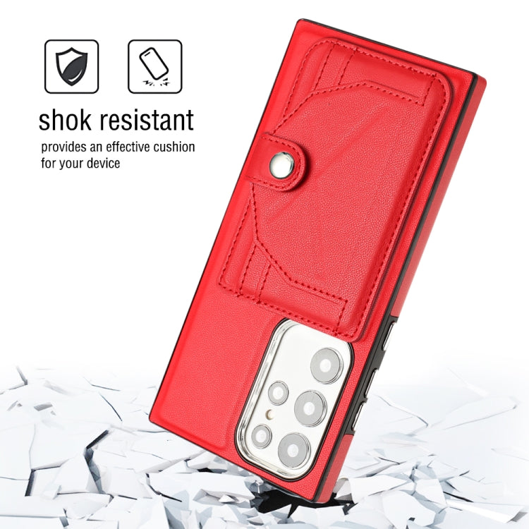 For Samsung Galaxy S22 Ultra 5G Leather Case - Shockproof with Card Holder, Durable Design