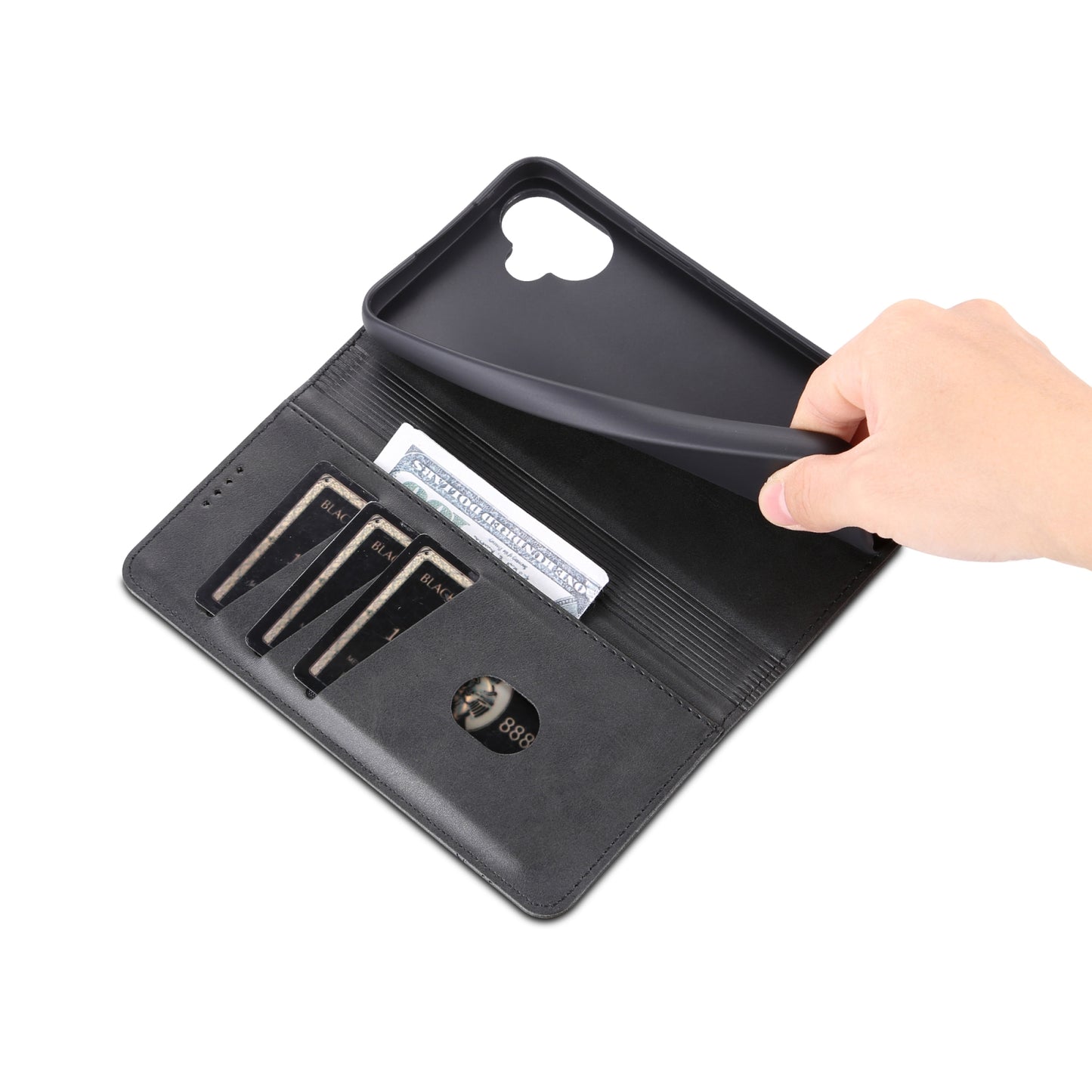 For Samsung Galaxy A05 Leather Wallet Case with Card Holder & Magnetic Closure