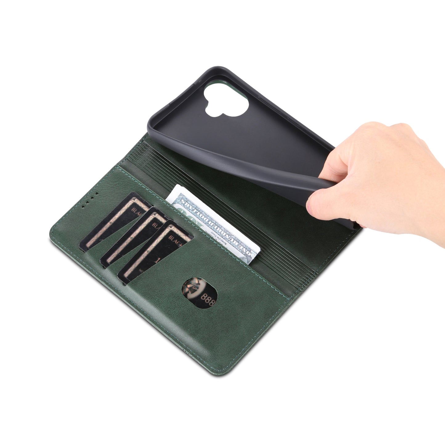 For Samsung Galaxy A05 Leather Wallet Case with Card Holder & Magnetic Closure