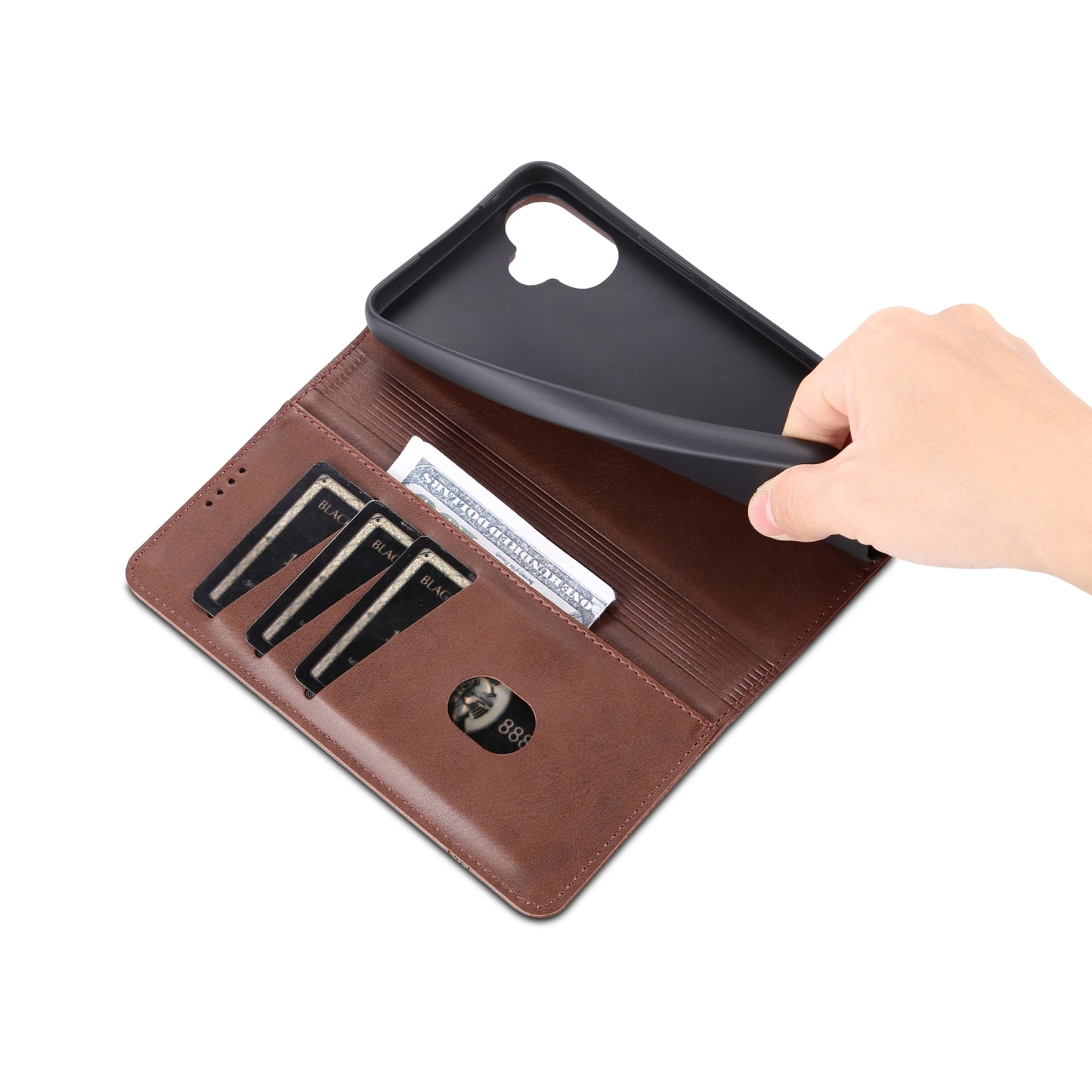 For Samsung Galaxy A05 Leather Wallet Case with Card Holder & Magnetic Closure