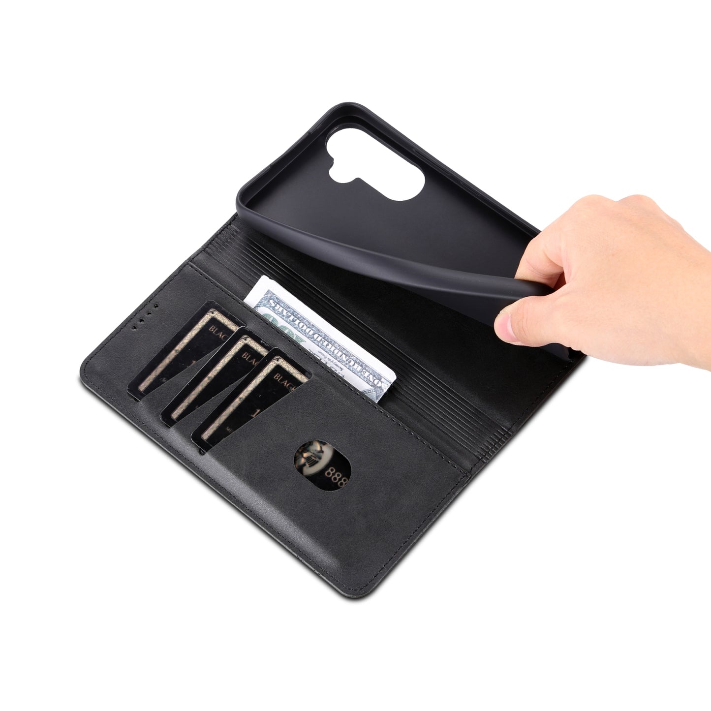 For Samsung Galaxy A55 5G Leather Wallet Case with Card Holder & Magnetic Closure