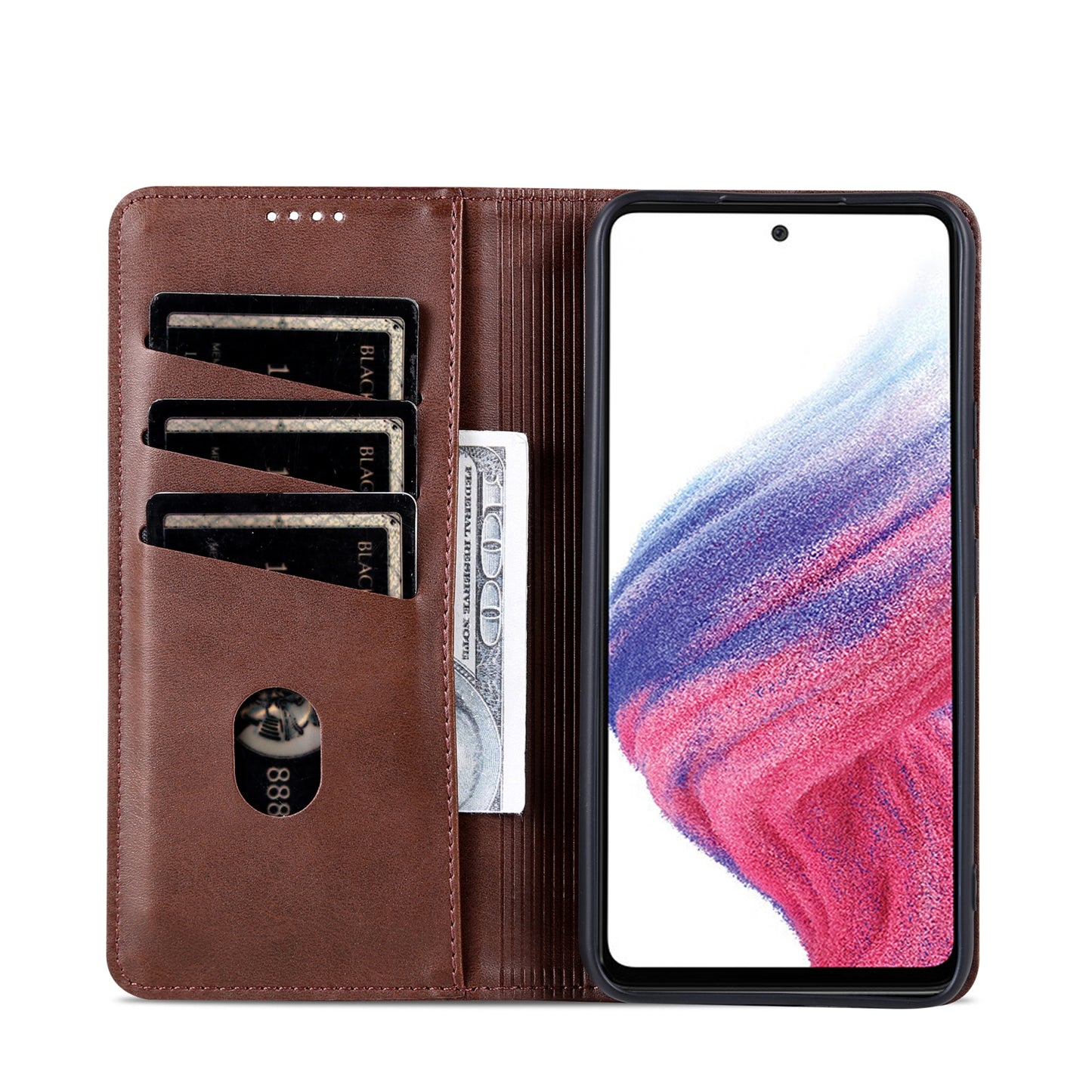 For Samsung Galaxy A55 5G Leather Wallet Case with Card Holder & Magnetic Closure