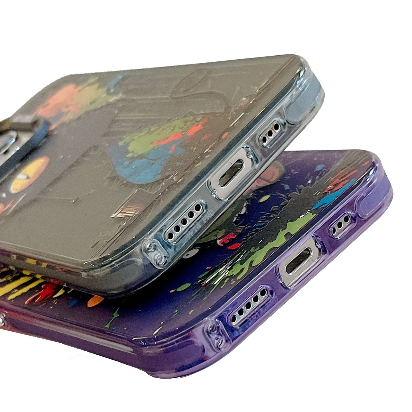 For iPhone 12 Case - Animal Oil Painting Design, Durable PC + TPU Cover