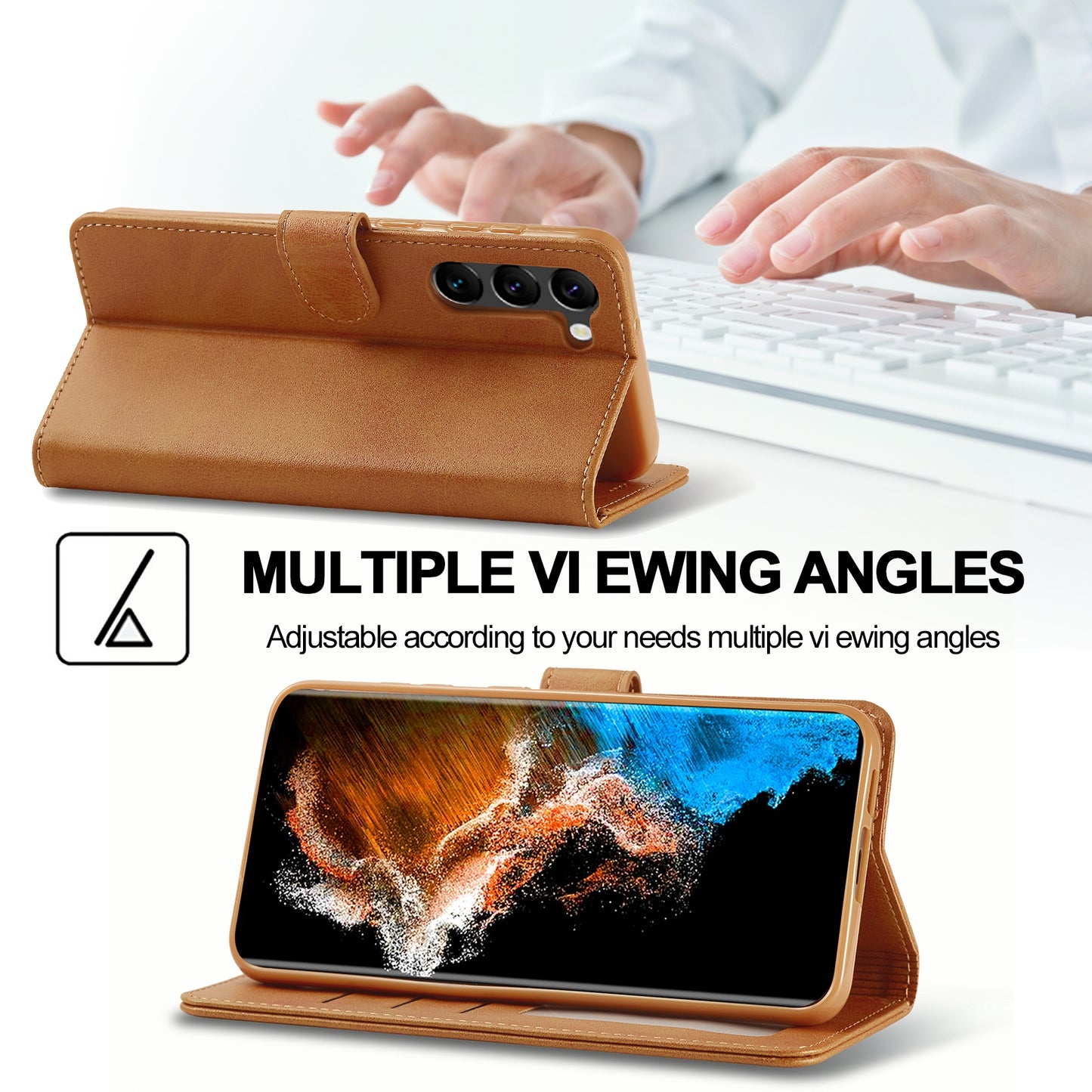 Samsung Galaxy S24+ 5G Calf Texture Leather Case - Elegant & Durable Protection