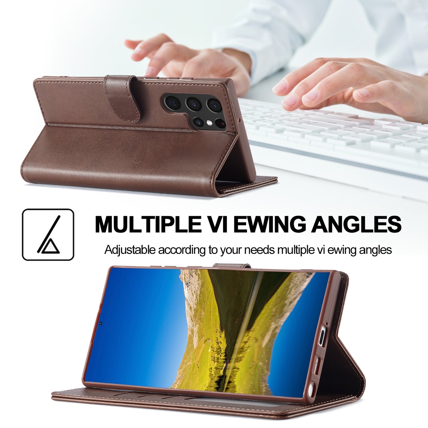 Samsung Galaxy S24 Ultra 5G Calf Texture Leather Case - Elegant & Durable Protection