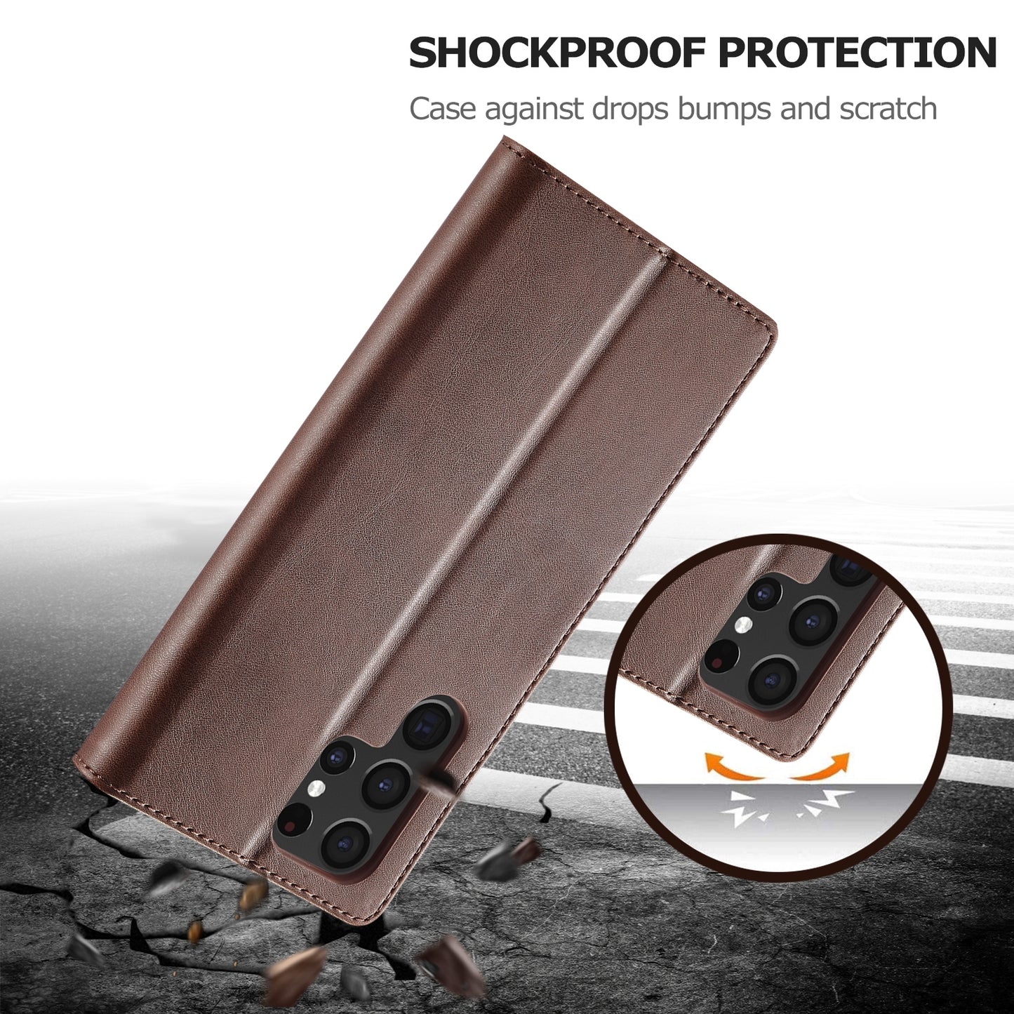 Samsung Galaxy S24 Ultra 5G Calf Texture Leather Case - Elegant & Durable Protection