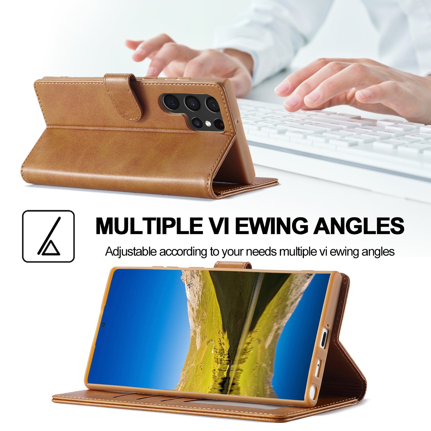 Samsung Galaxy S24 Ultra 5G Calf Texture Leather Case - Elegant & Durable Protection