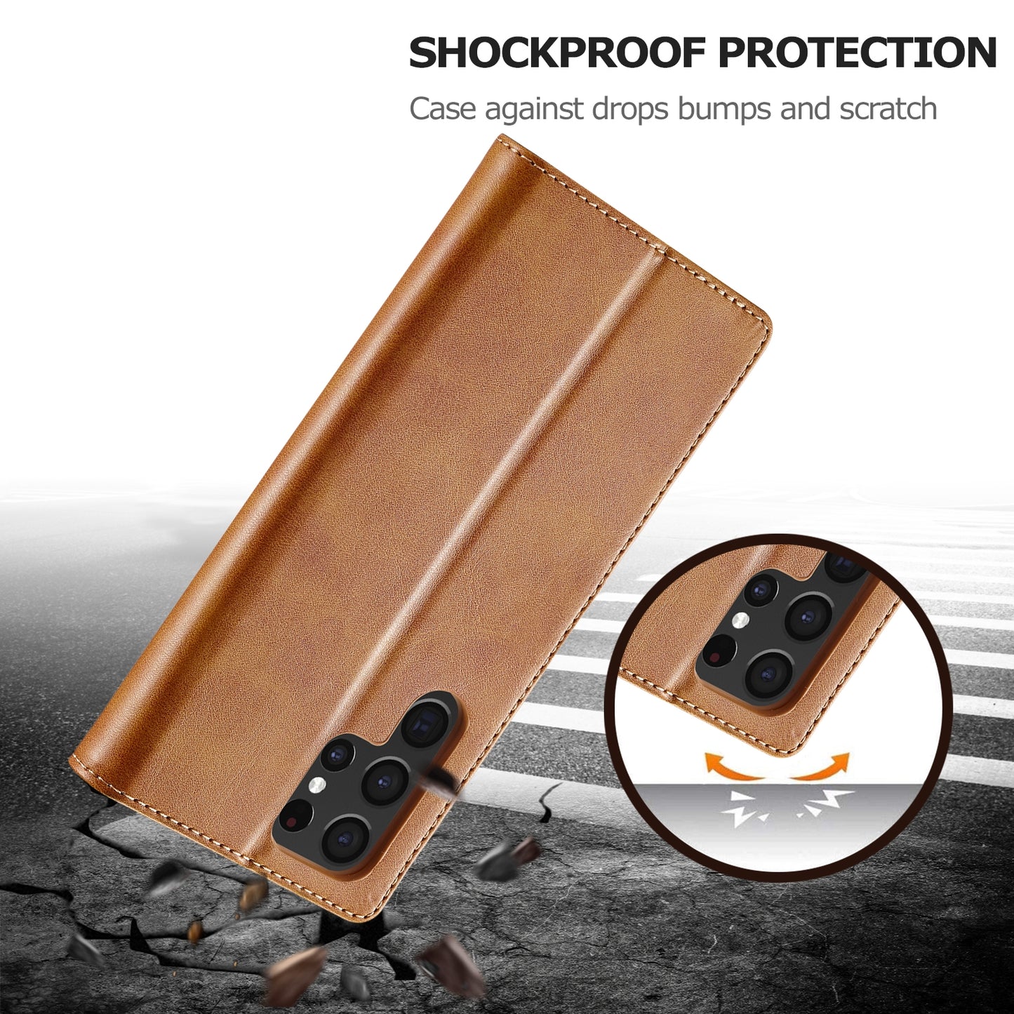 Samsung Galaxy S24 Ultra 5G Calf Texture Leather Case - Elegant & Durable Protection