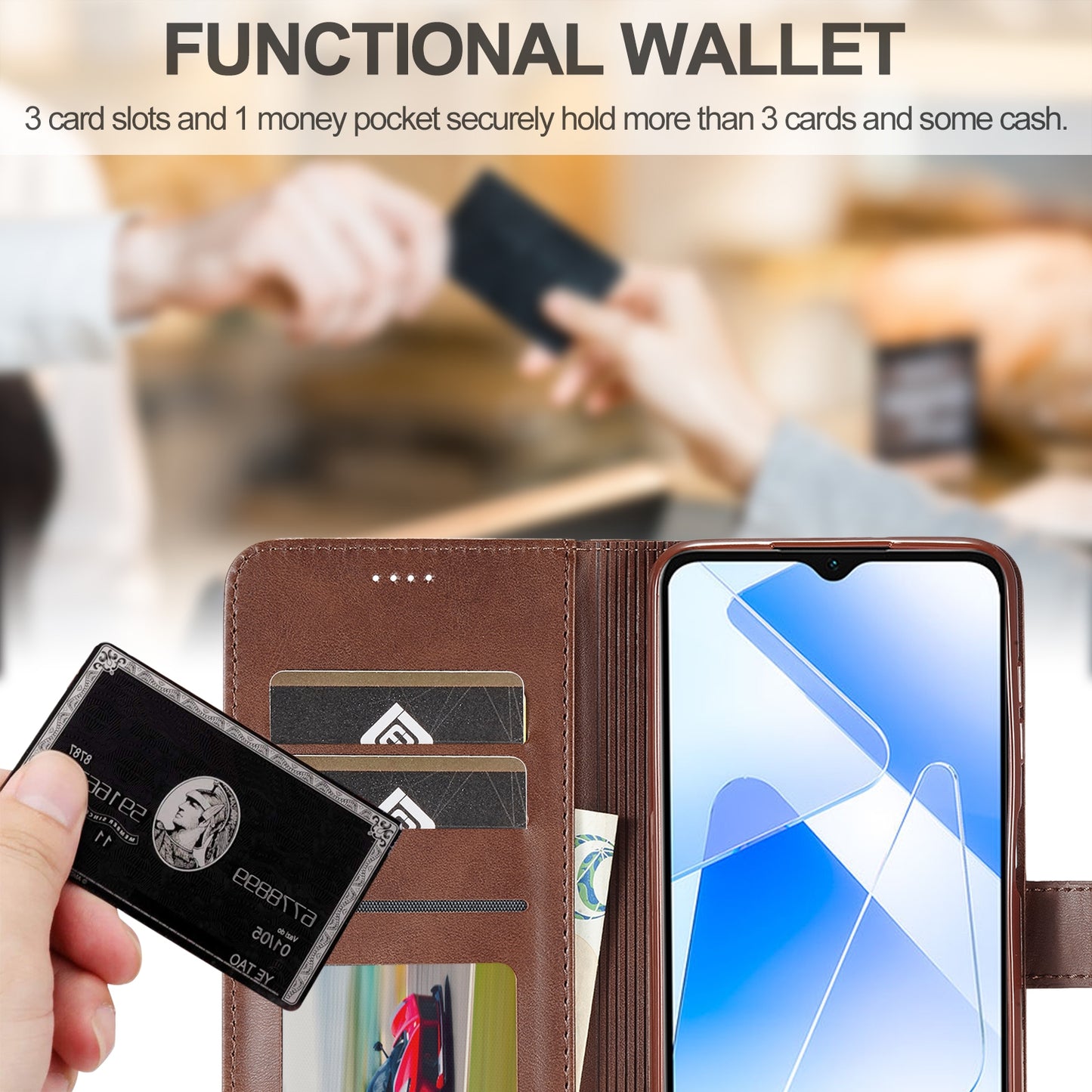 For Samsung Galaxy A55 5G Calf Texture Leather Case – Elegant & Durable Protection