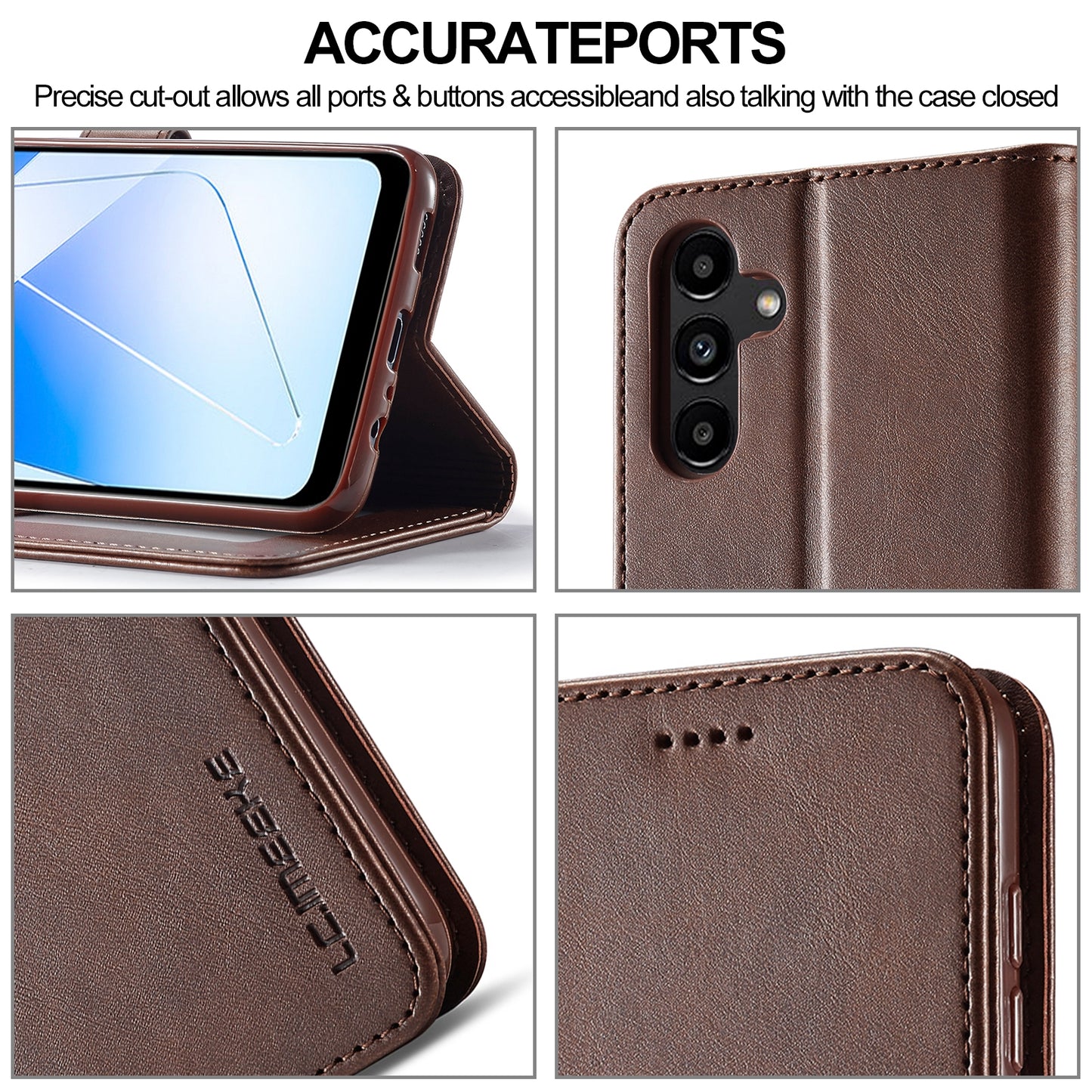 For Samsung Galaxy A55 5G Calf Texture Leather Case – Elegant & Durable Protection