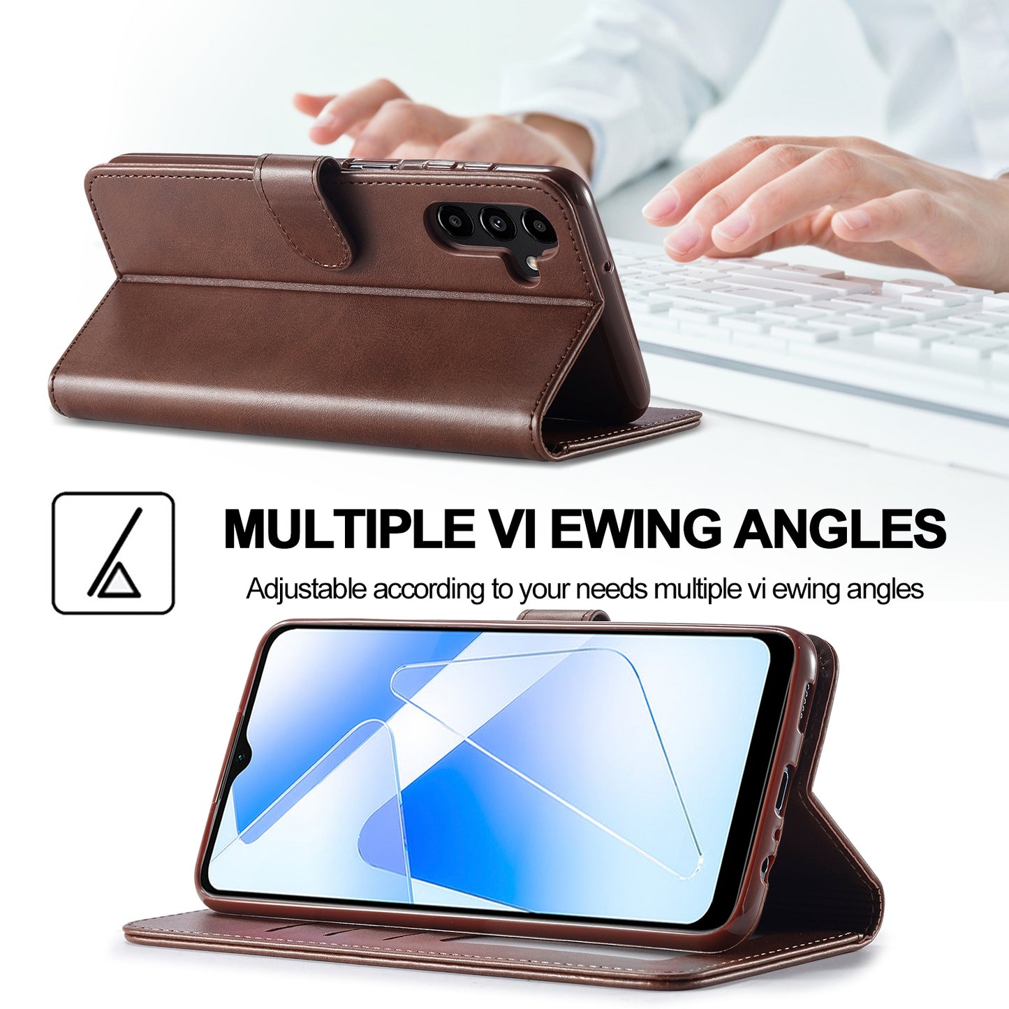 For Samsung Galaxy A55 5G Calf Texture Leather Case – Elegant & Durable Protection