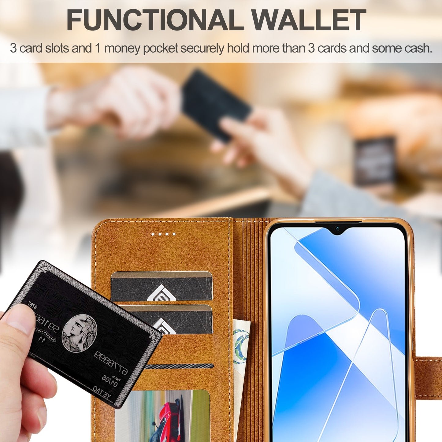 For Samsung Galaxy A55 5G Calf Texture Leather Case – Elegant & Durable Protection