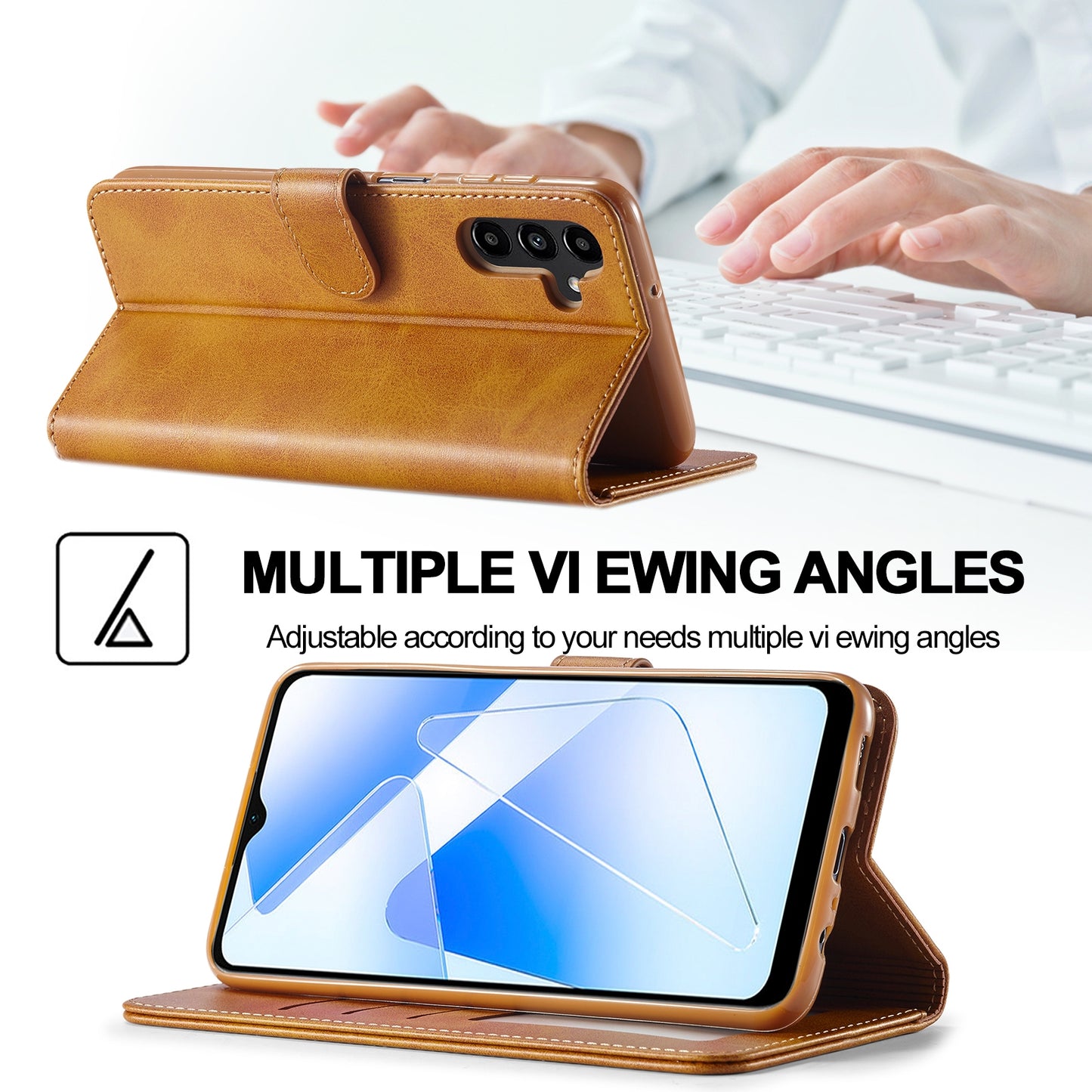 For Samsung Galaxy A55 5G Calf Texture Leather Case – Elegant & Durable Protection