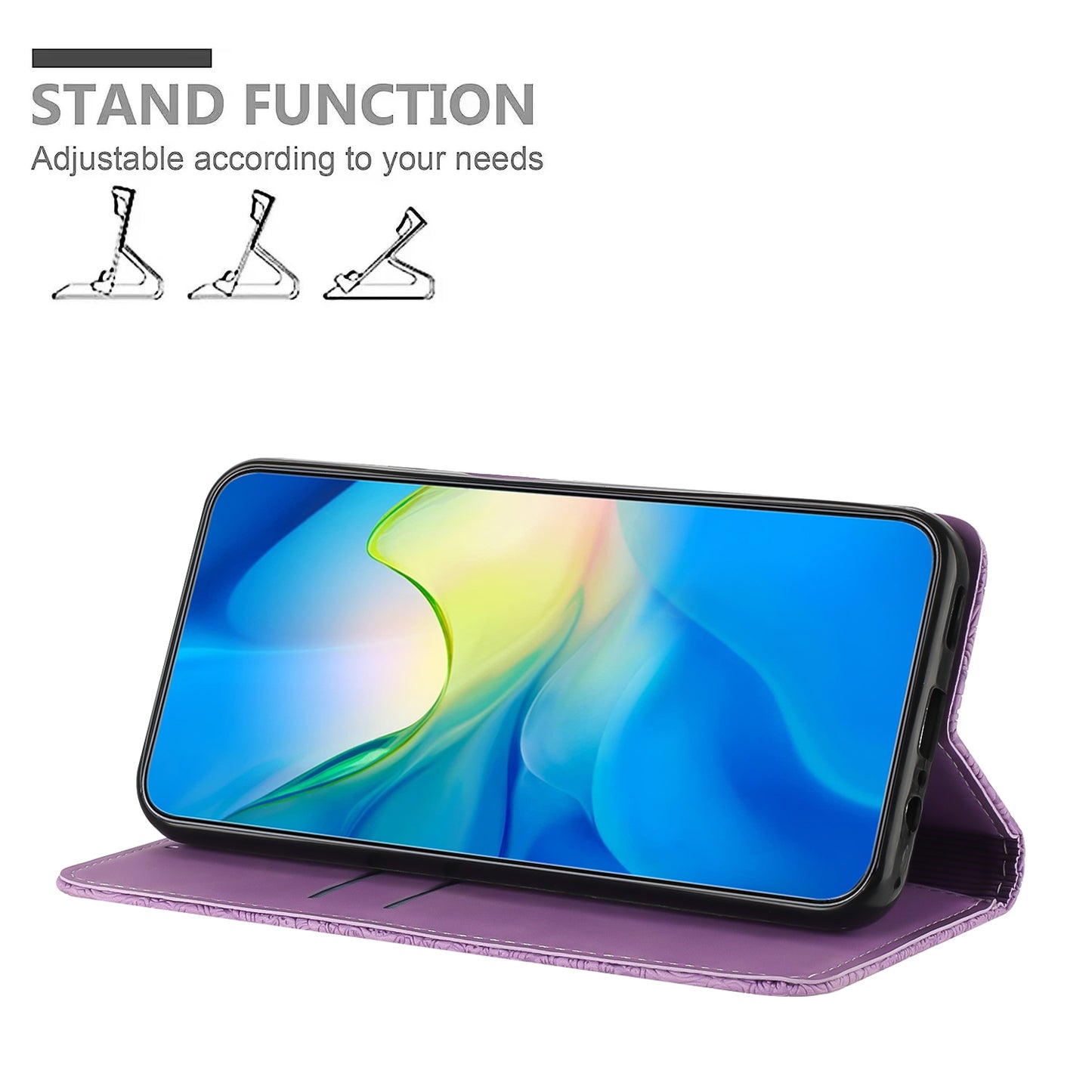 For iPhone 15 Pro Max Ethnic Embossed Adsorption Leather Phone Case