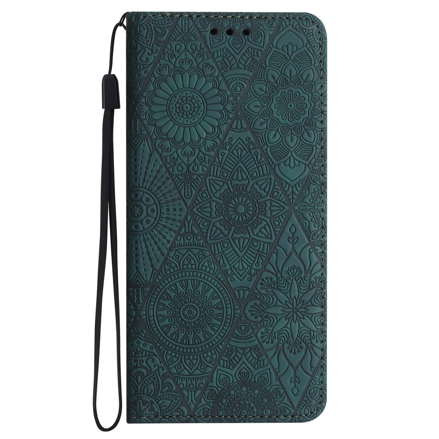 For iPhone 15 Pro Max Ethnic Embossed Adsorption Leather Phone Case
