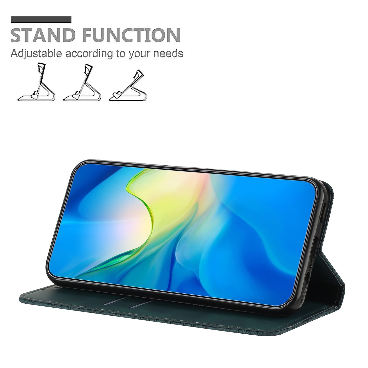 For iPhone 15 Pro Max Ethnic Embossed Adsorption Leather Phone Case