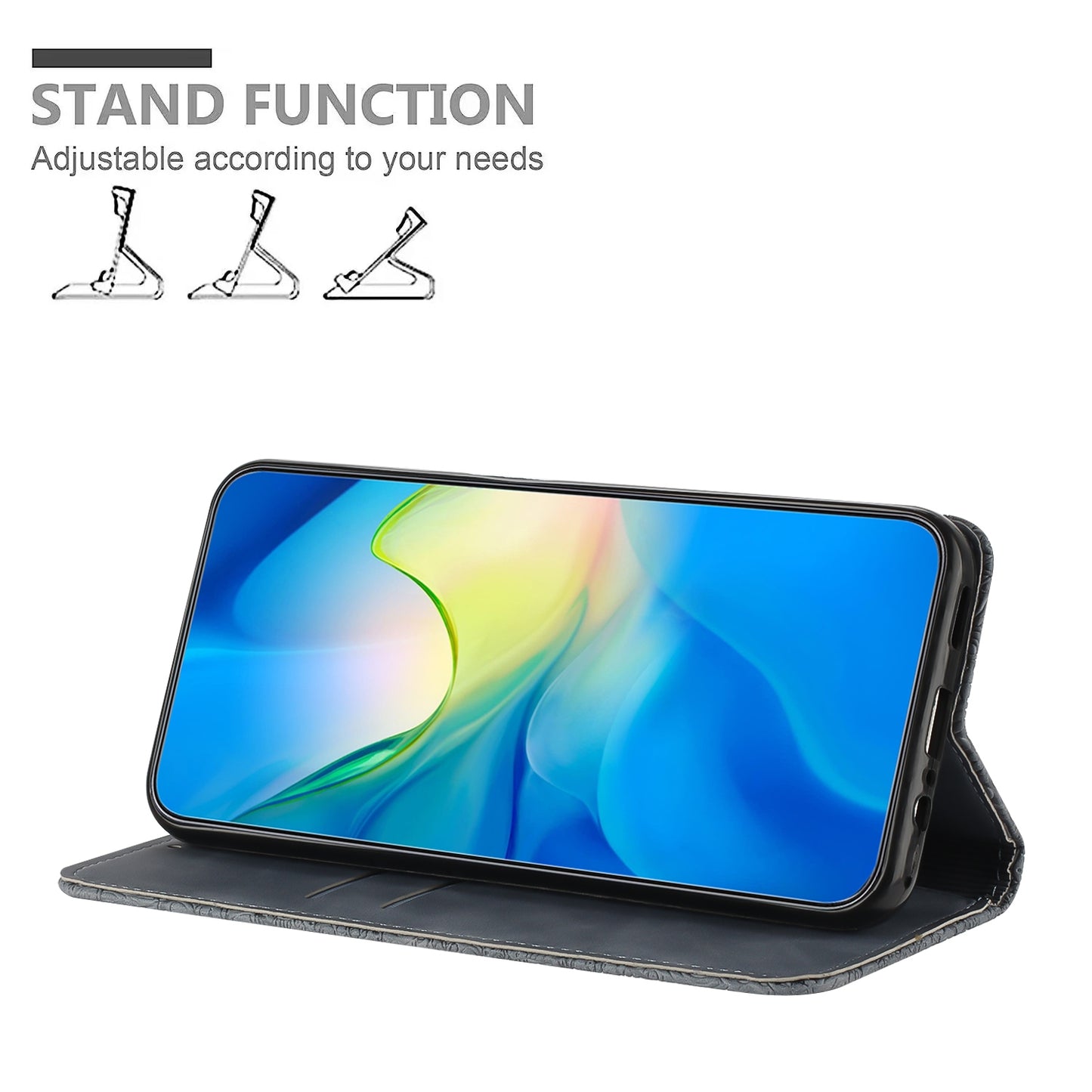 For iPhone 15 Pro Max Ethnic Embossed Adsorption Leather Phone Case
