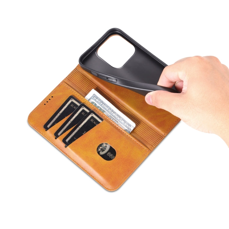 iPhone 15 Pro Leather Wallet Case with Card Holder & Magnetic Closure