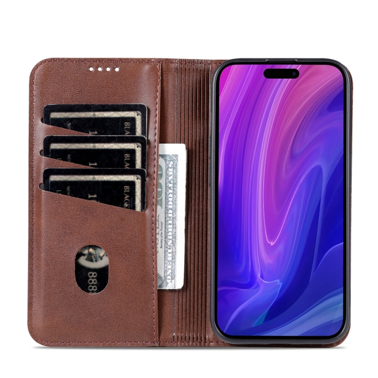 iPhone 15 Pro Leather Wallet Case with Card Holder & Magnetic Closure
