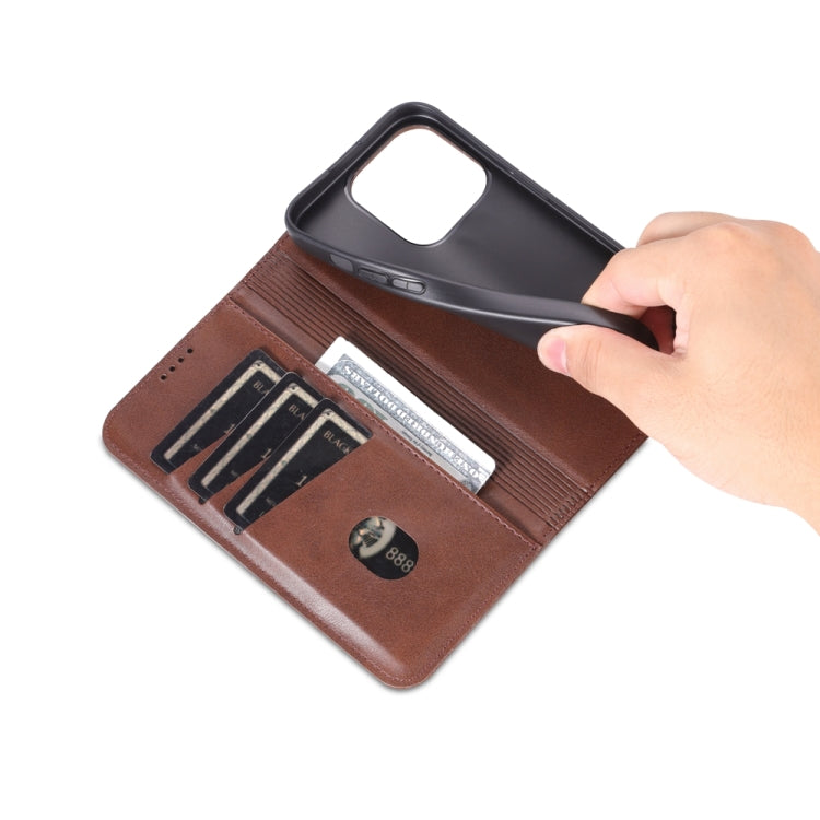 iPhone 15 Pro Leather Wallet Case with Card Holder & Magnetic Closure