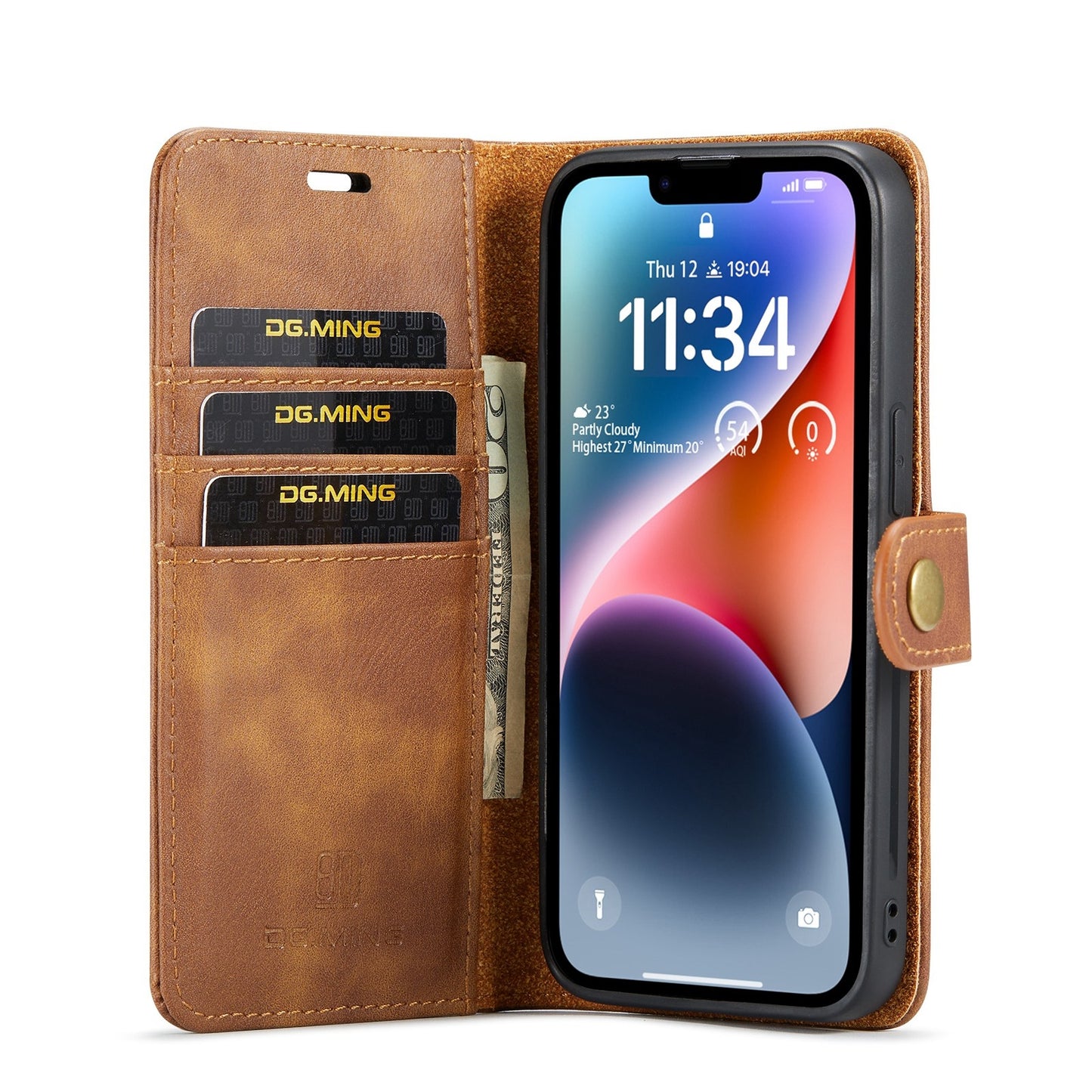 For iPhone 15 Plus Leather Wallet Case - Detachable & Magnetic - Card Slots