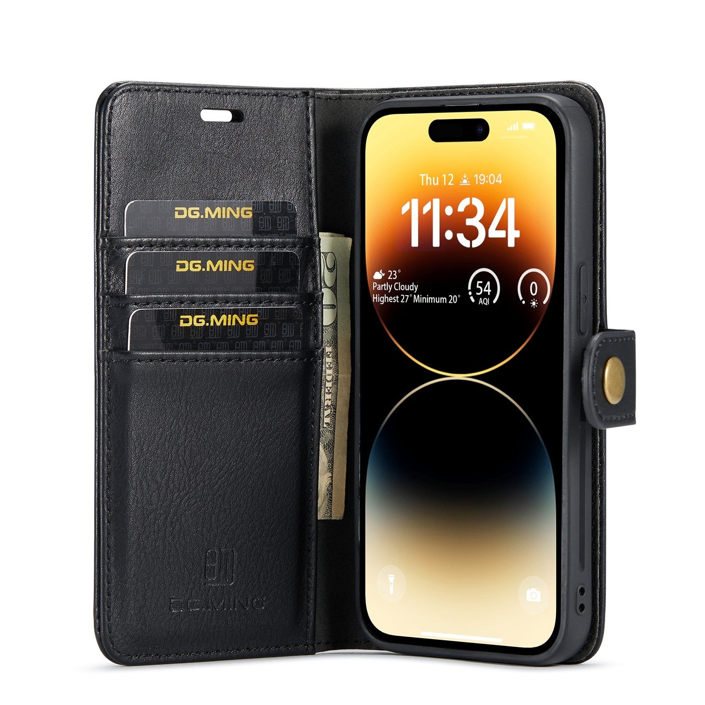 For iPhone 15 Pro Max Leather Wallet Case - Detachable & Magnetic - Card Slots
