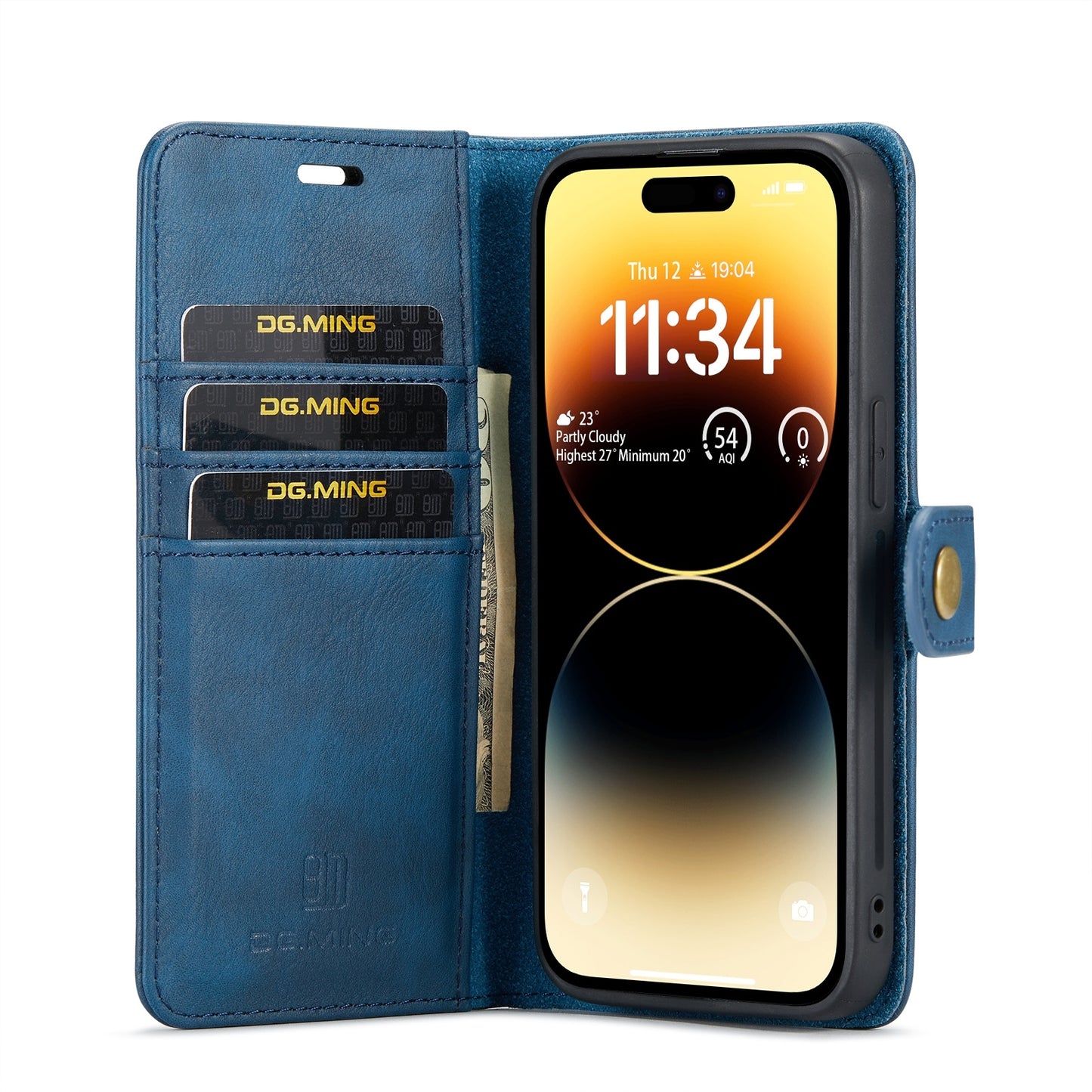 For iPhone 15 Pro Max Leather Wallet Case - Detachable & Magnetic - Card Slots