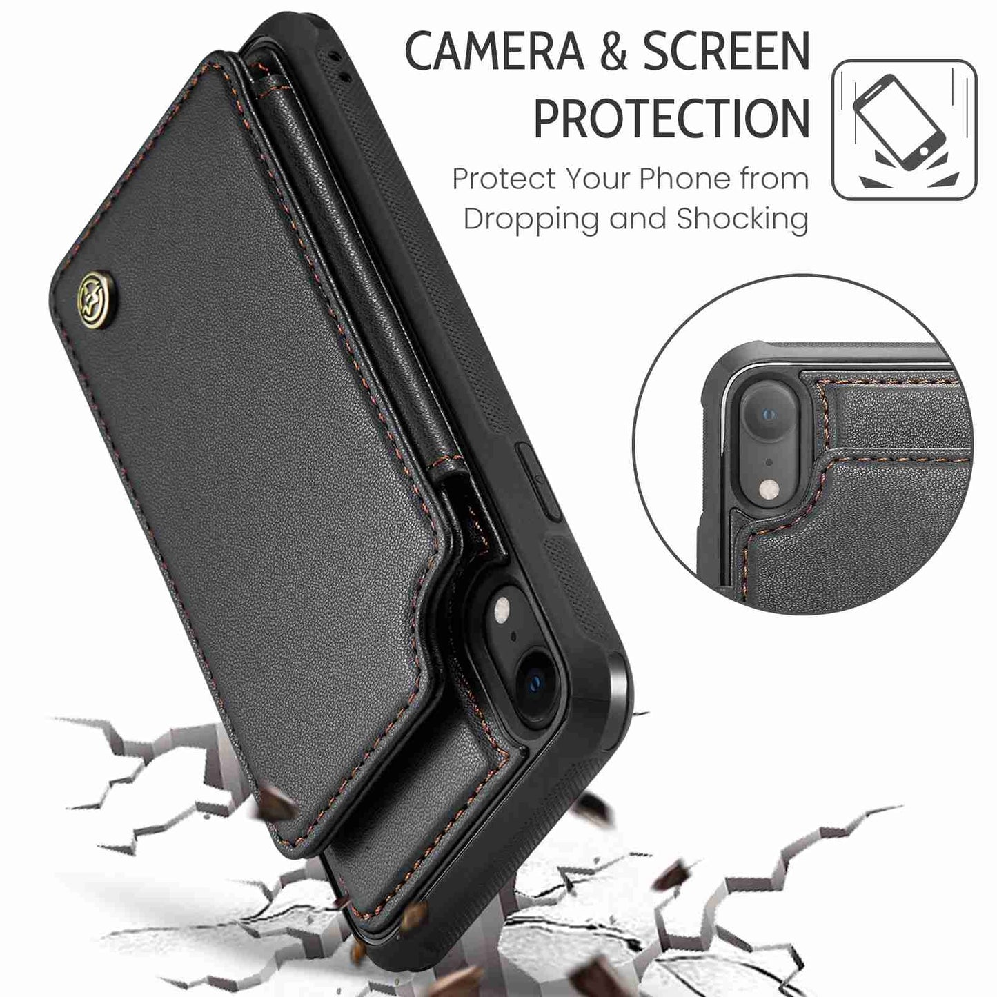 iPhone XR Card Slots Holder RFID Anti-theft Phone Case