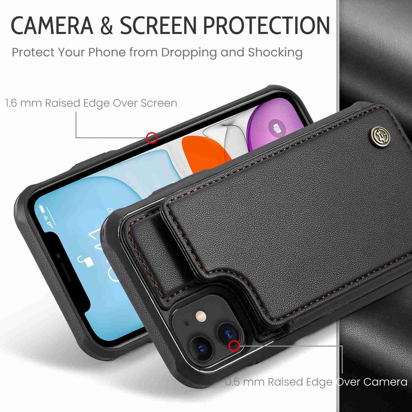 iPhone 11 Card Slots Holder RFID Anti-theft Phone Case
