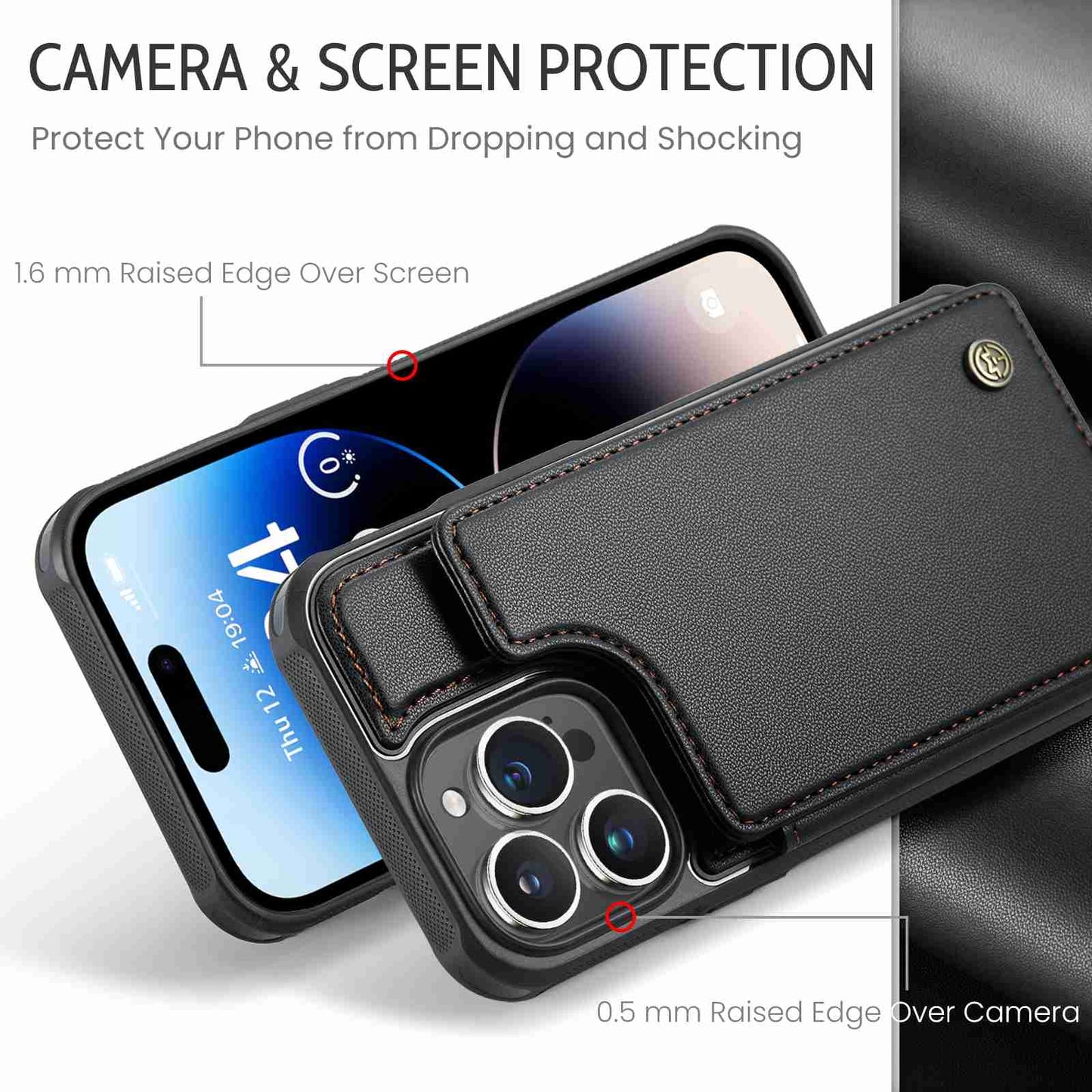 iPhone 14 Pro Card Slots Holder RFID Anti-theft Phone Case