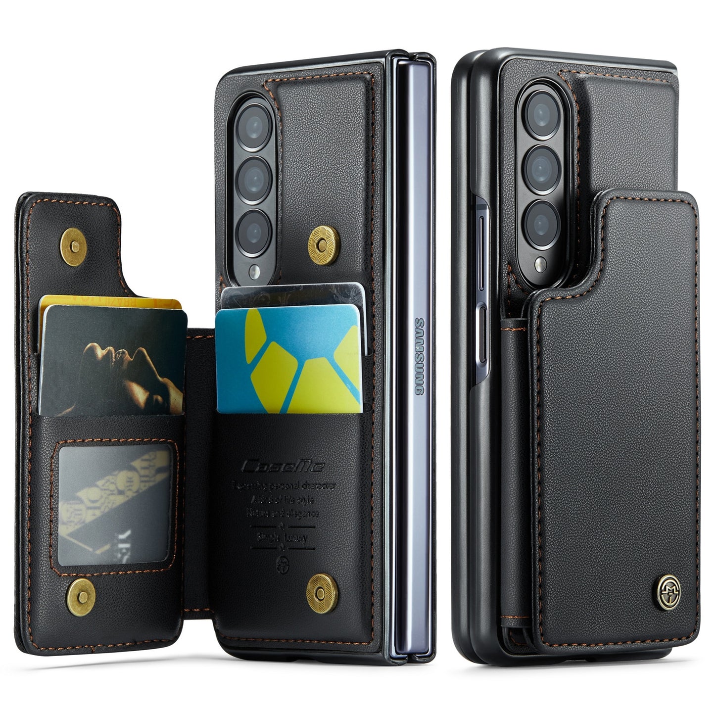 For Samsung Galaxy Z Fold4 CaseMe C22 Card Slots Holder RFID Anti-theft Phone Case
